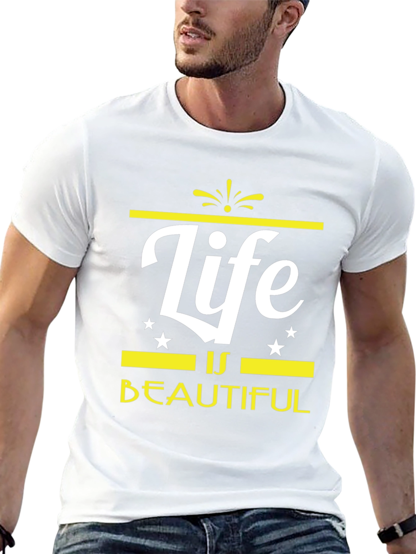 Life is Beautiful Graphic Tee - Trendy Black T-Shirt