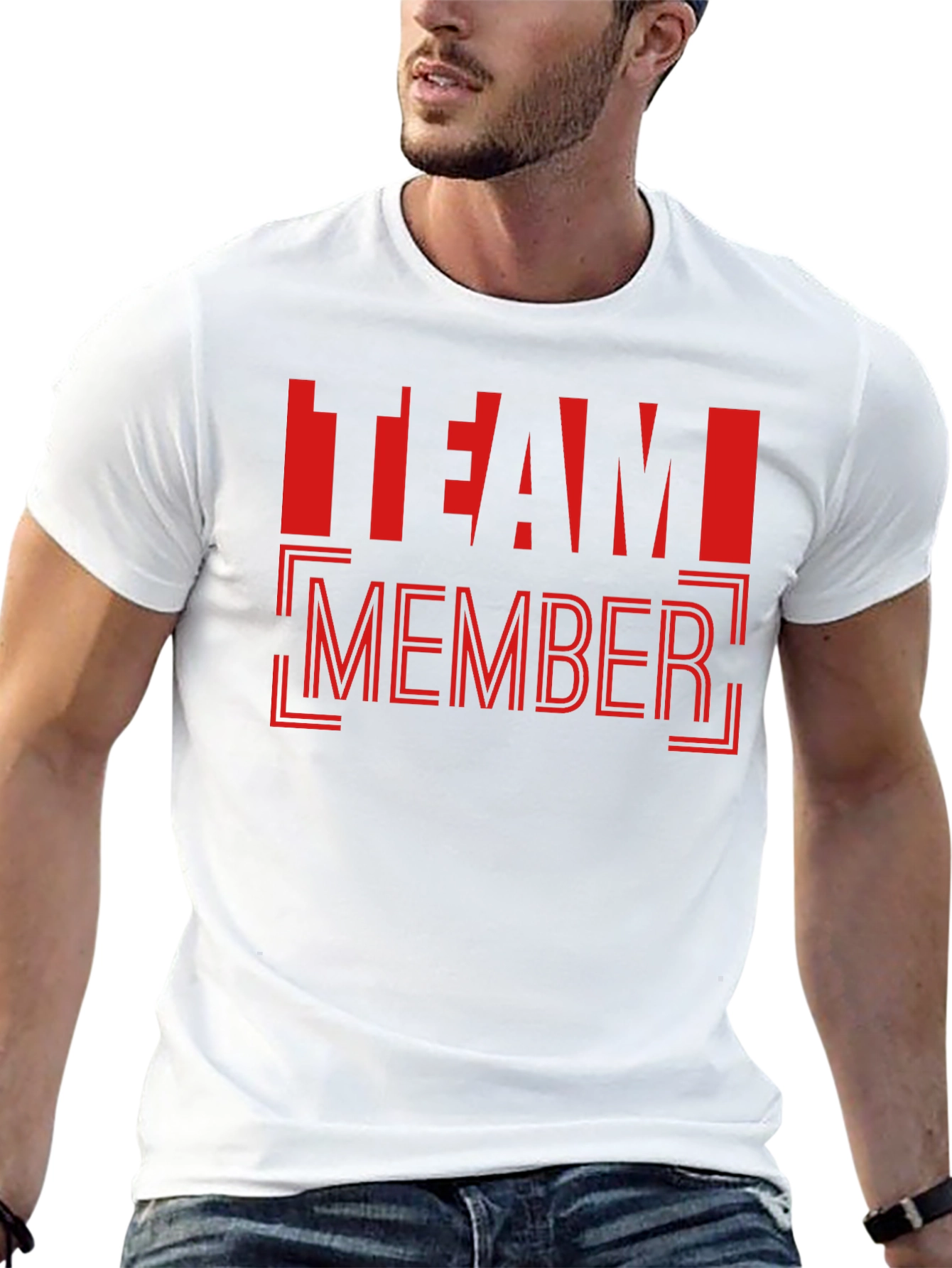 Team Member Graphic Tee - Black Cotton Casual Shirt
