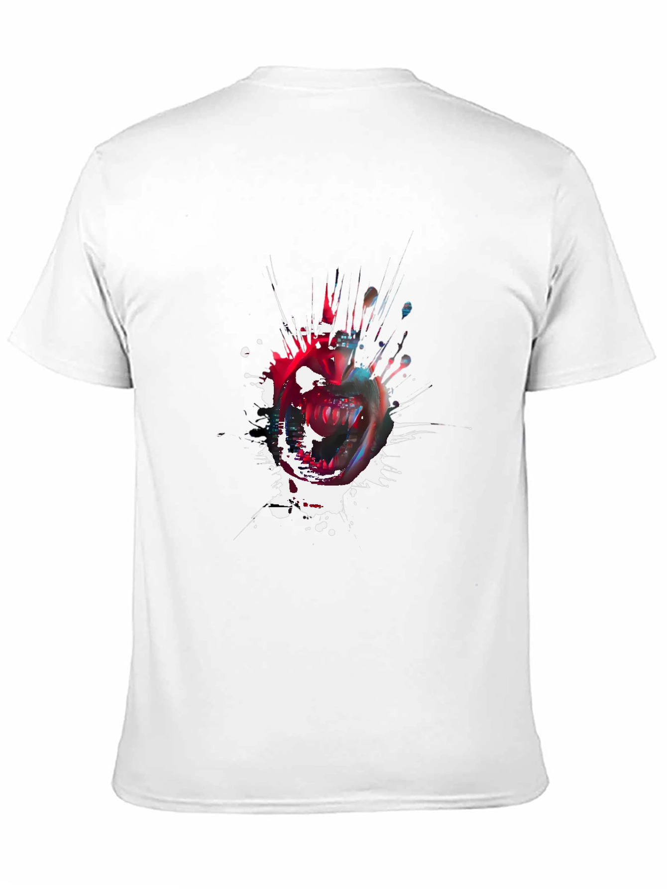 Edgy Apple Splatter Graphic Tee - Black