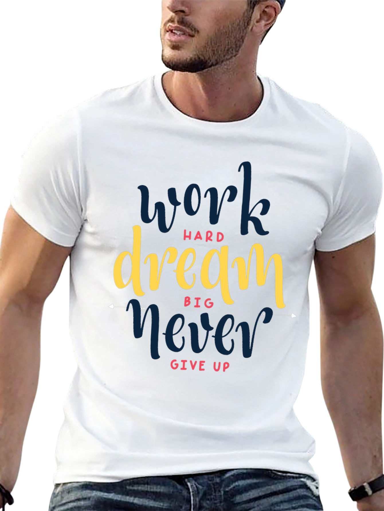 Motivational Graphic Tee - Work Hard Dream Big