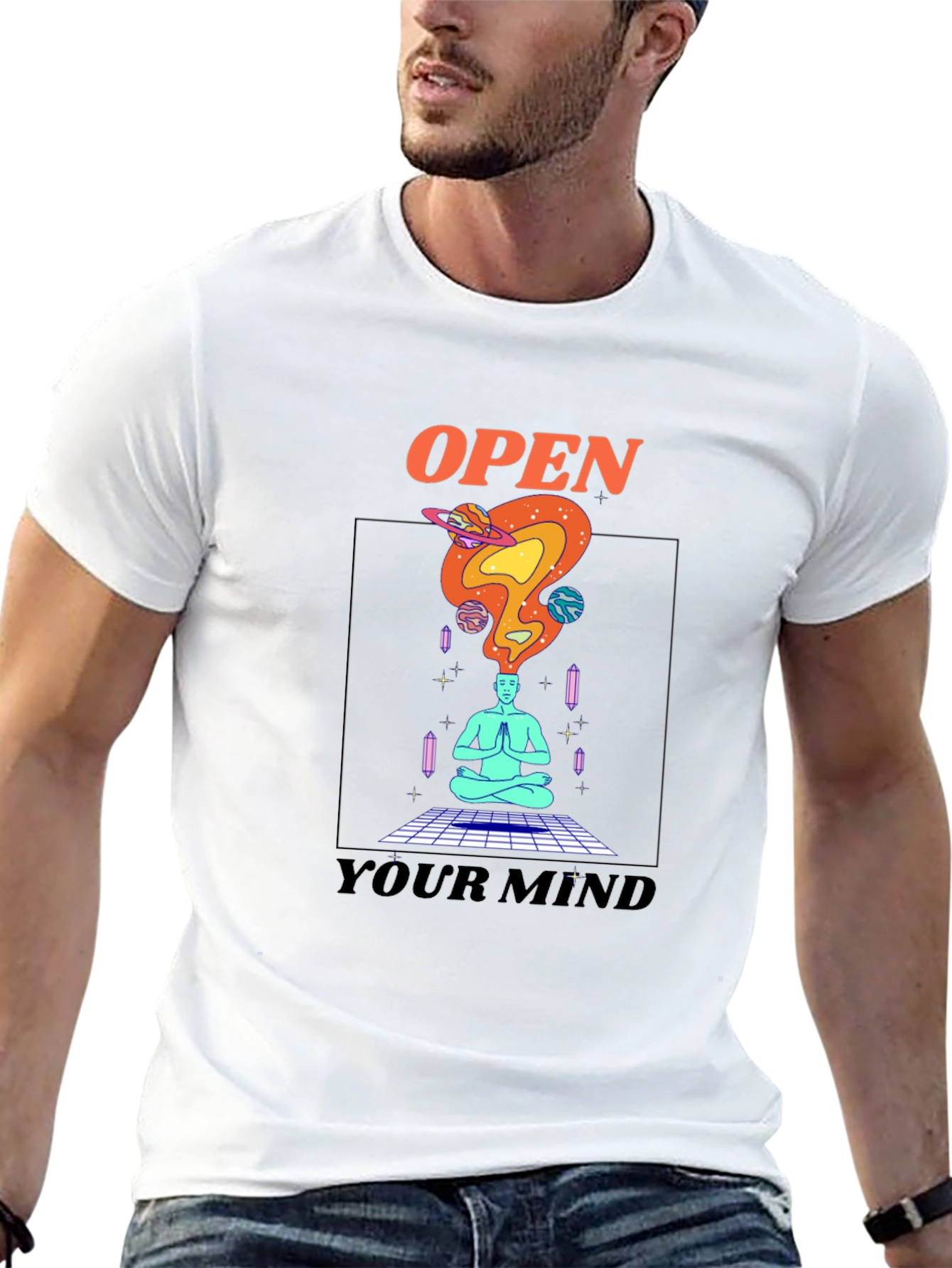 Open Your Mind Graphic T-Shirt - Black Tee