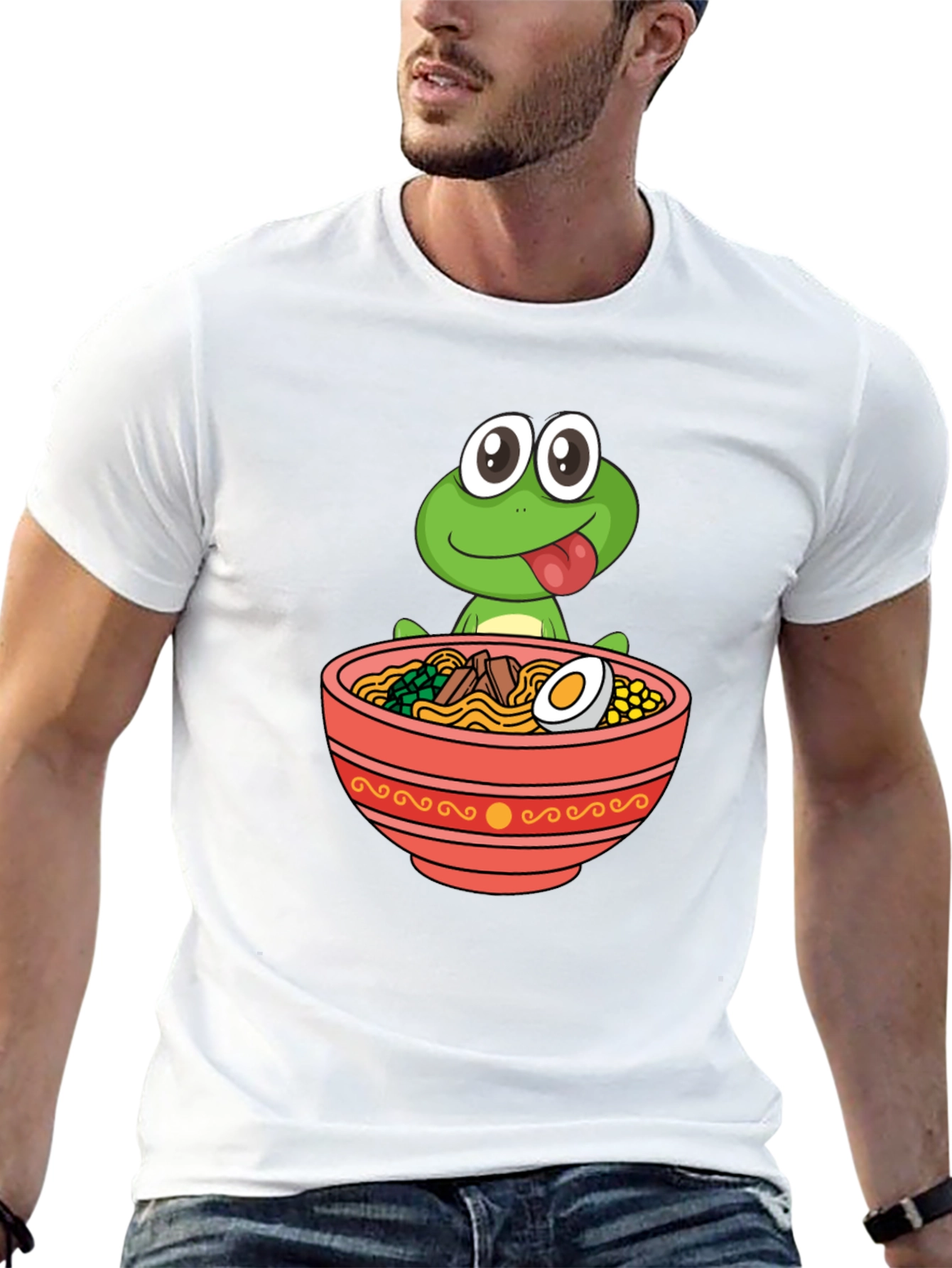 Frog Ramen Bowl Graphic Tee - Funny Unisex T-Shirt