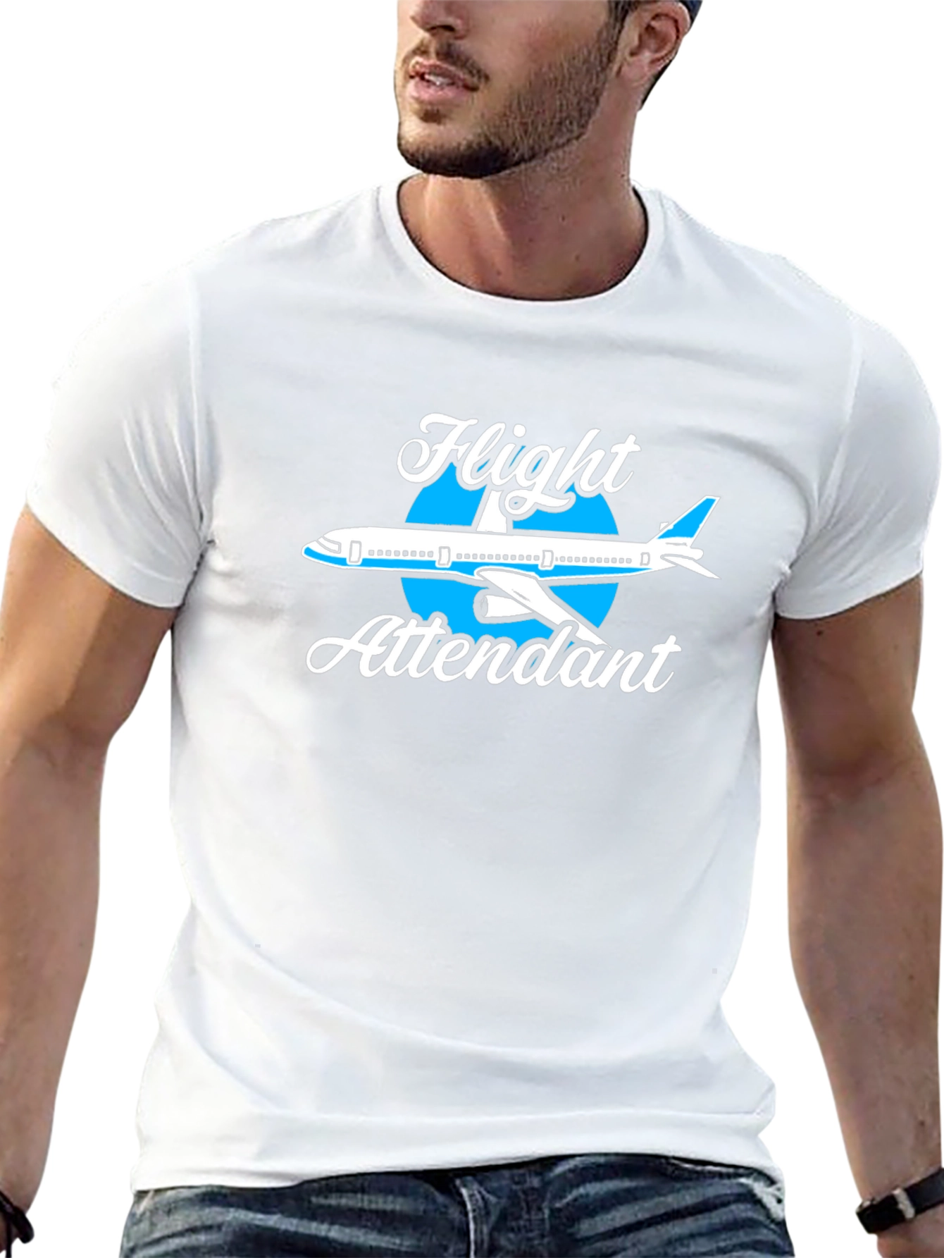Flight Attendant Airplane Graphic Tee Shirt
