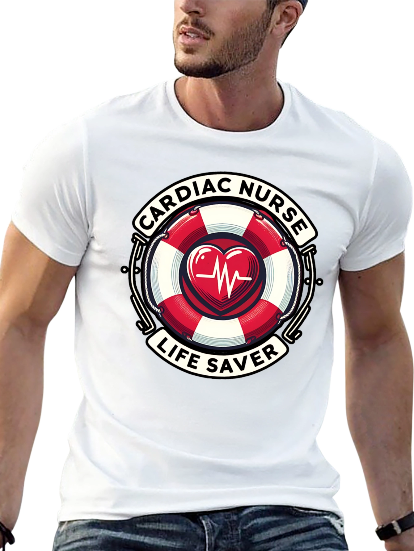 Cardiac Nurse Life Saver Graphic T-Shirt