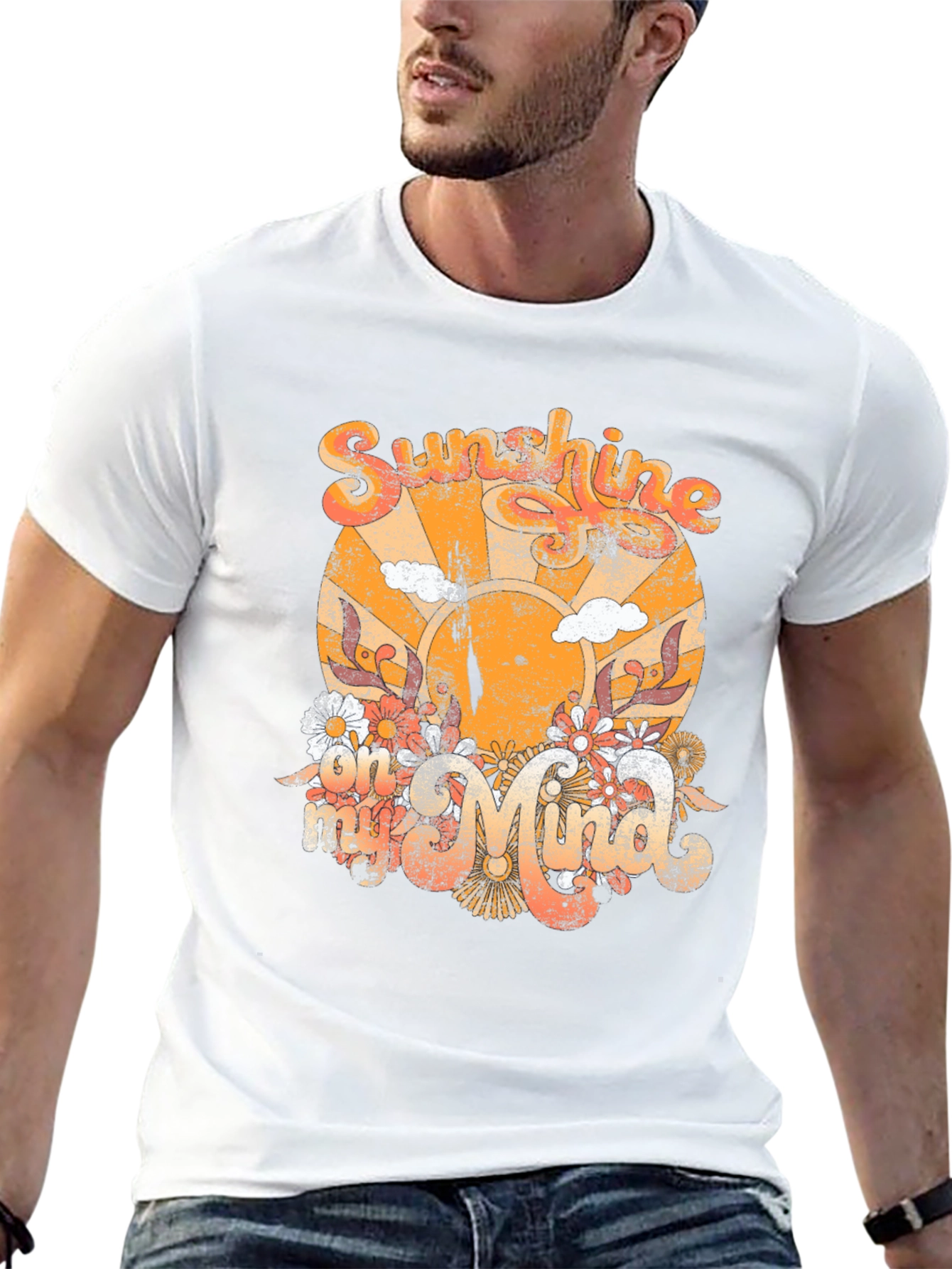 Retro Sunshine Graphic T-Shirt - Black