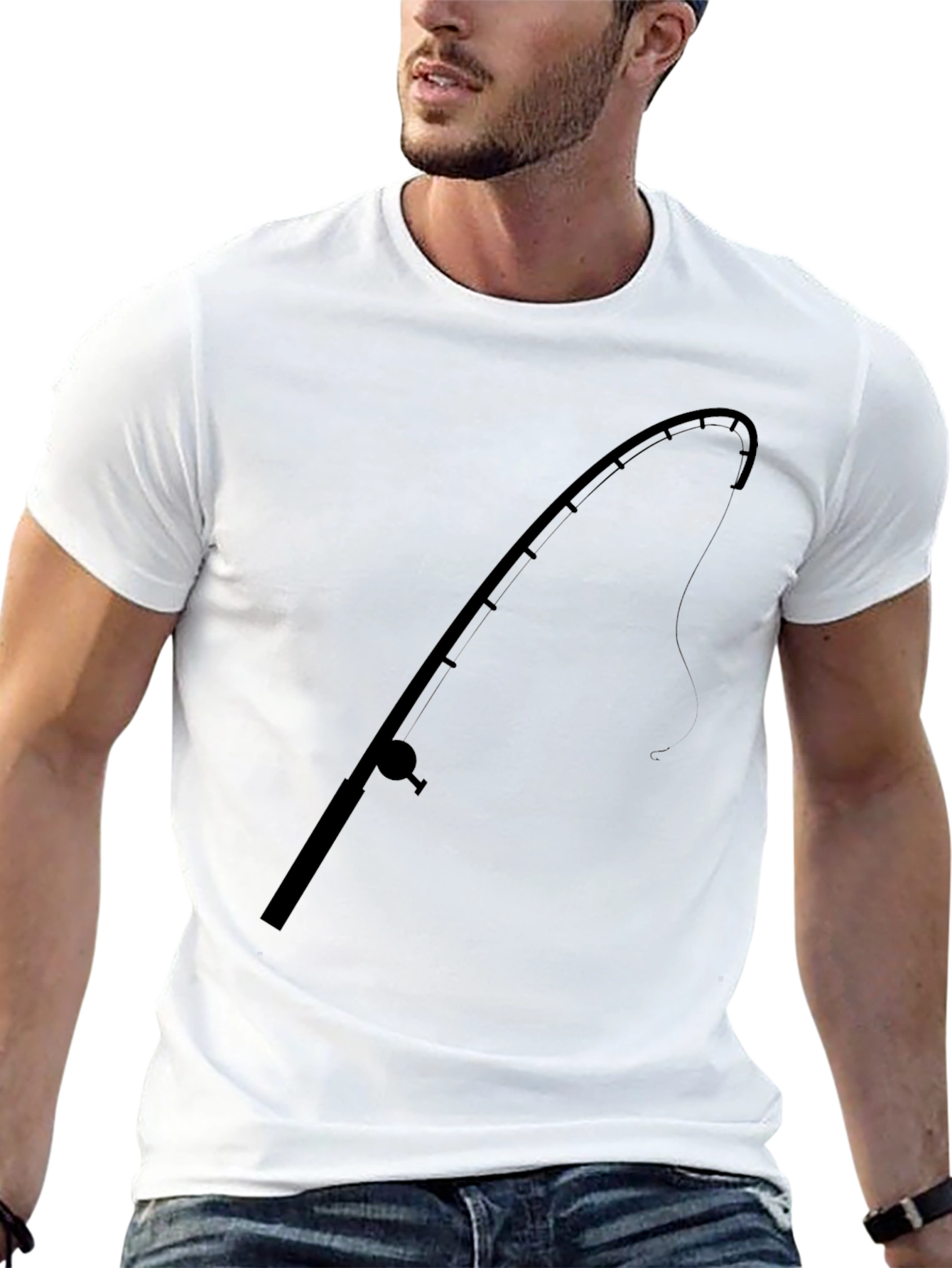 Fishing Rod Graphic Tee - Anglers Black T-Shirt