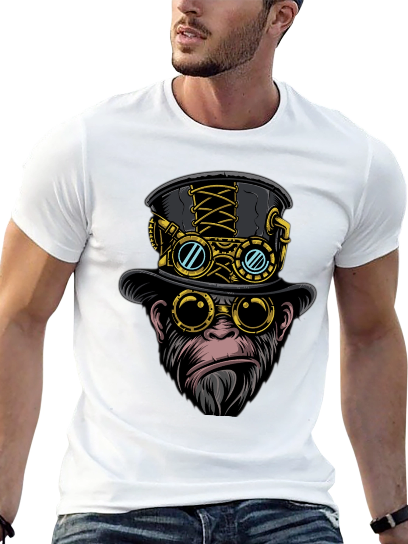 Steampunk Monkey T-Shirt - Unique Graphic Tee