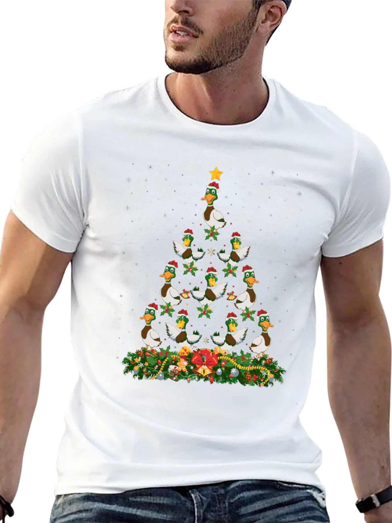 Duck Christmas Tree T-Shirt - Holiday Festive Tee