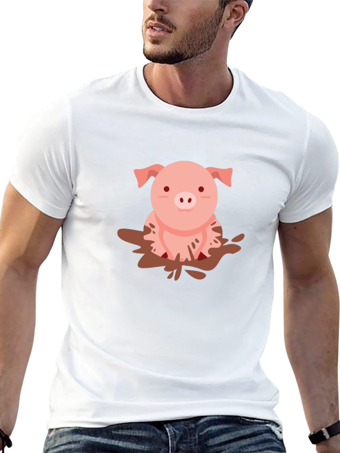 Pig in Mud T-Shirt - Cute Animal Tee