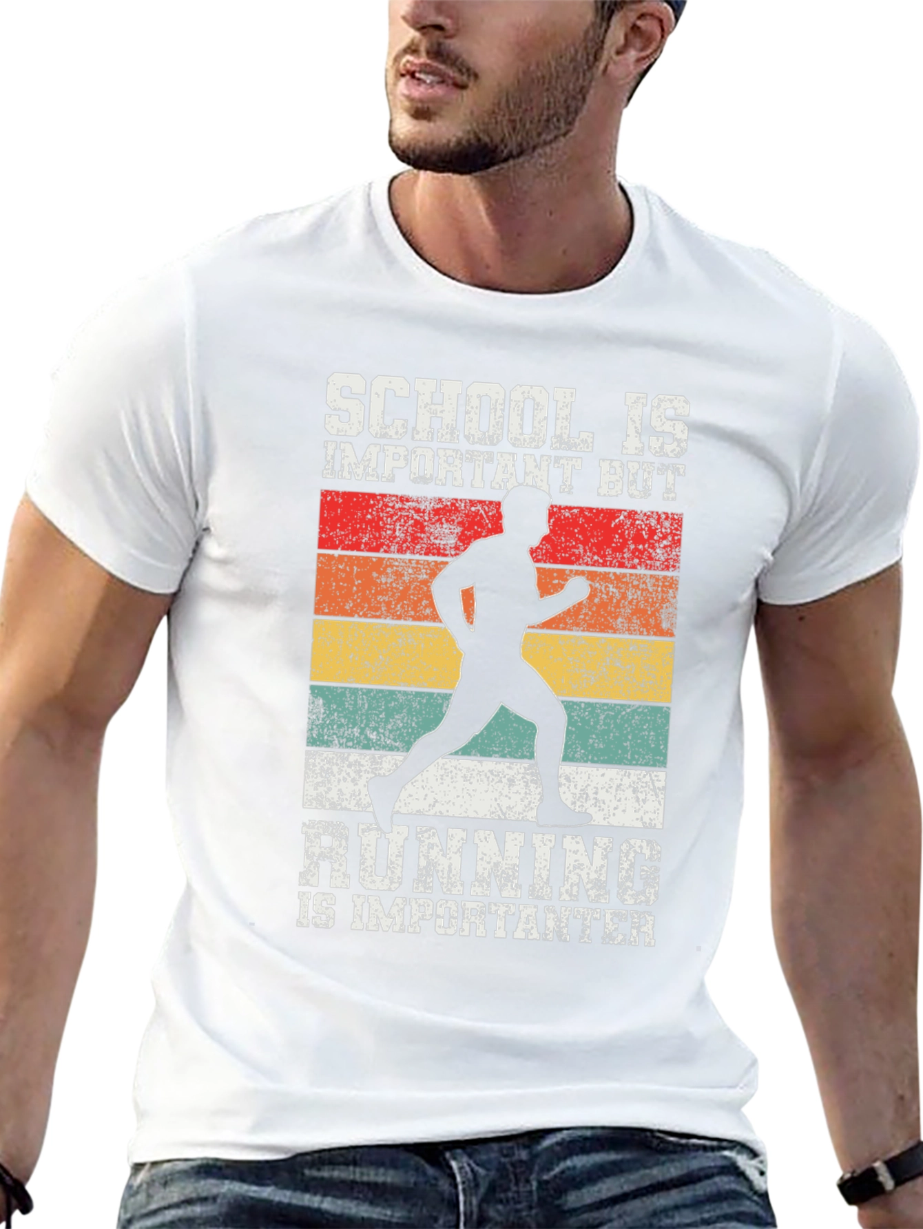 Funny Runner T-Shirt - School vs Running