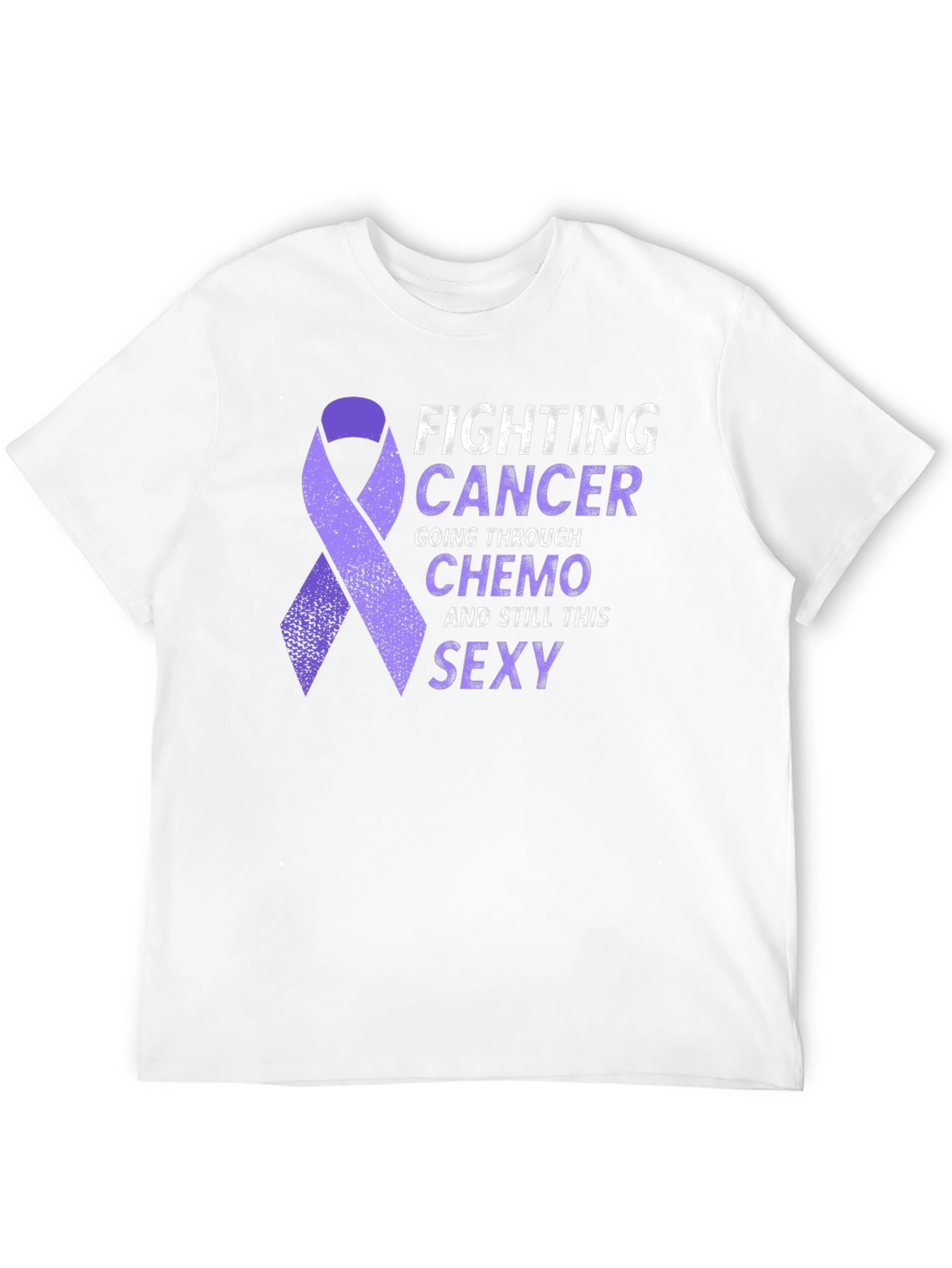 Fighting Cancer Sexy T-Shirt Purple Ribbon Chemo Support