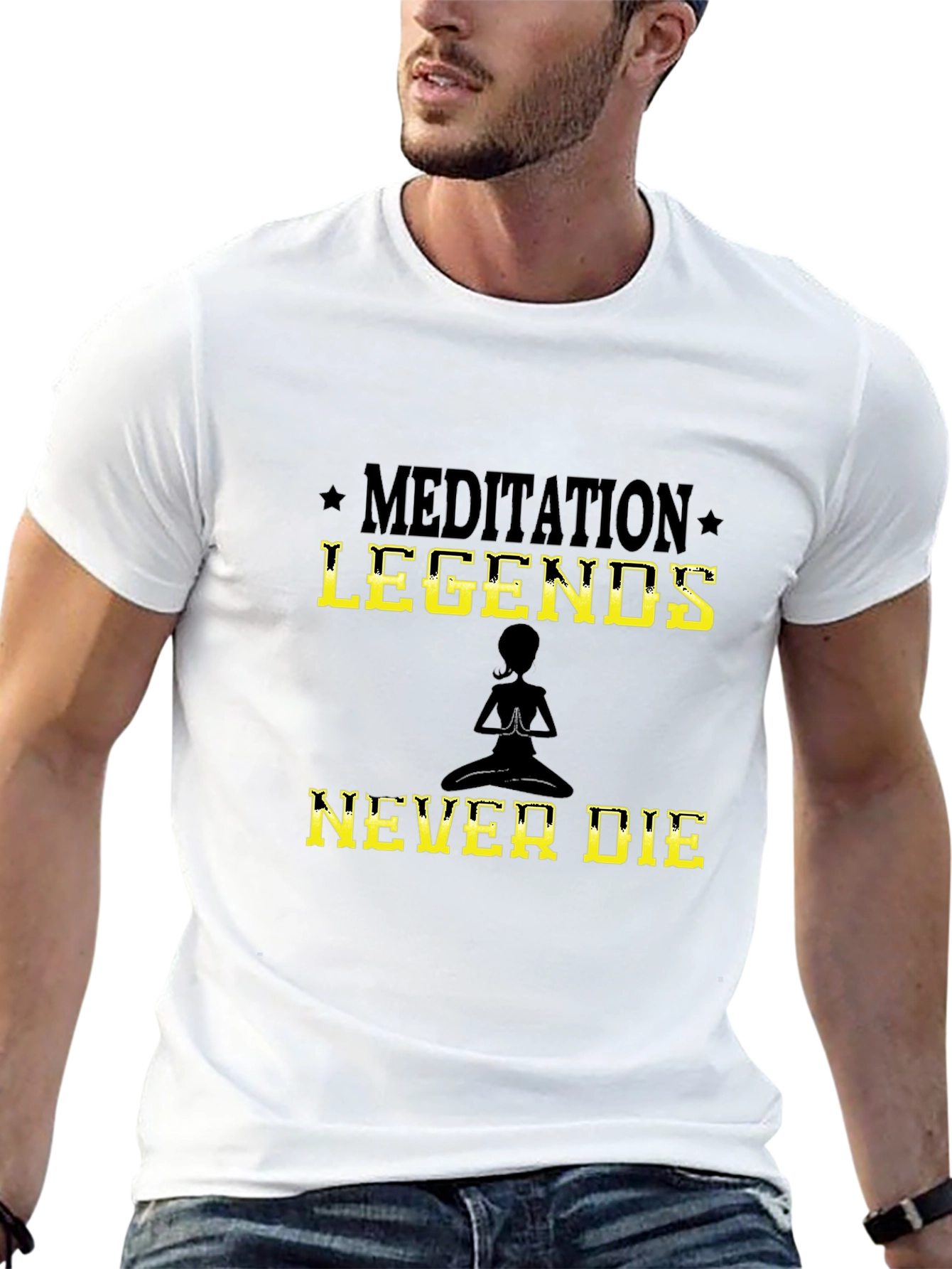 Meditation Legends Never Die Black T-Shirt