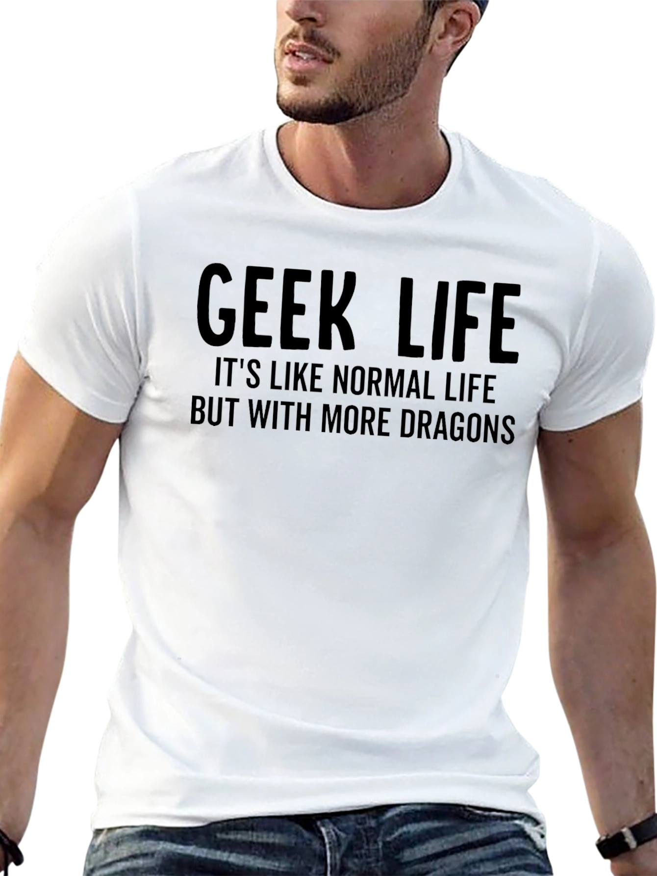 Geek Life Dragon Tee - Mens Graphic T-Shirt