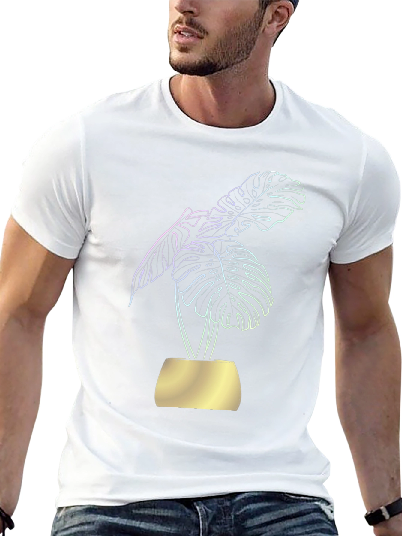 Monstera Plant Graphic Tee - Black