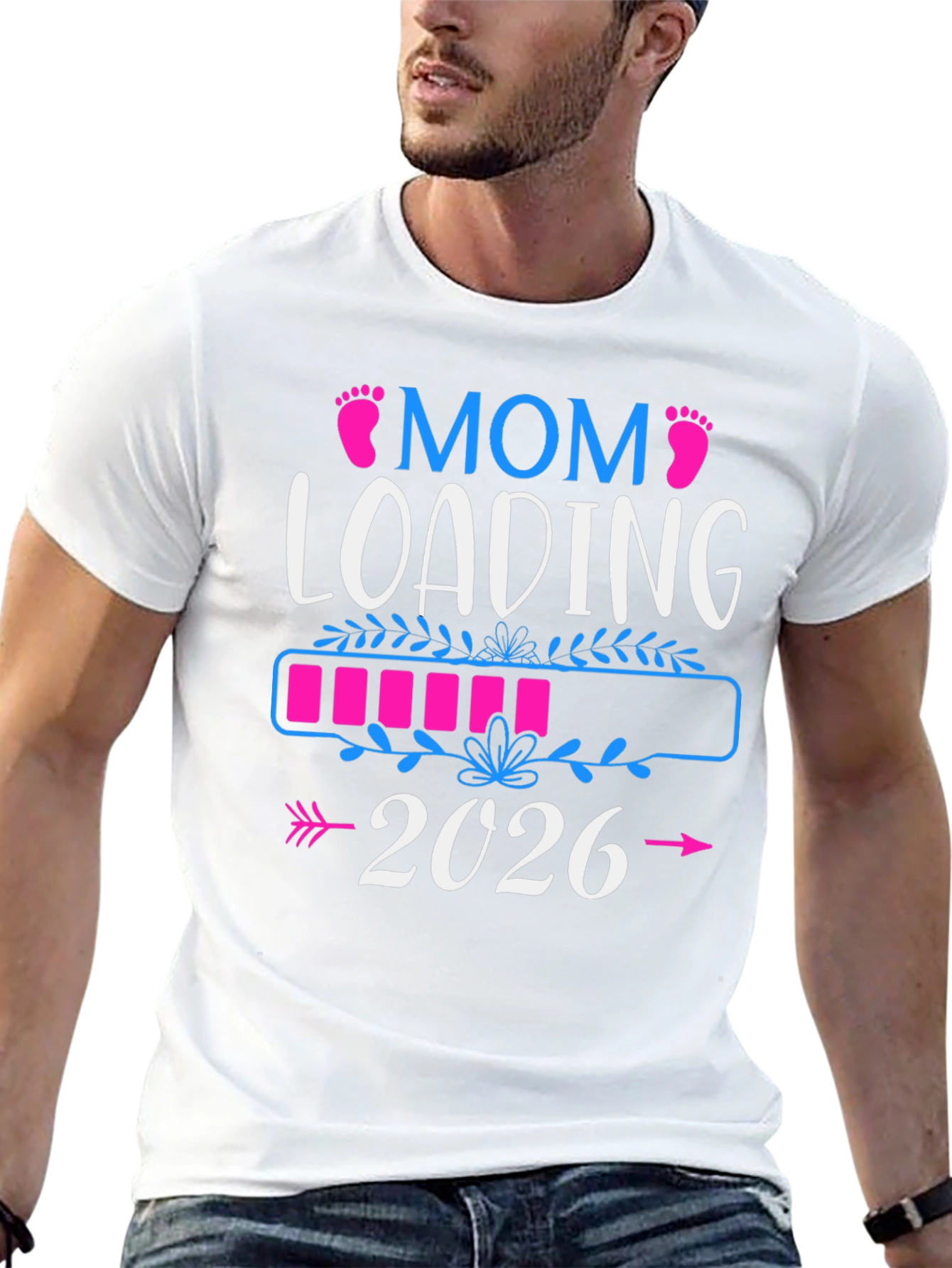 Mom Loading 2026 Pregnancy Announcement T-Shirt
