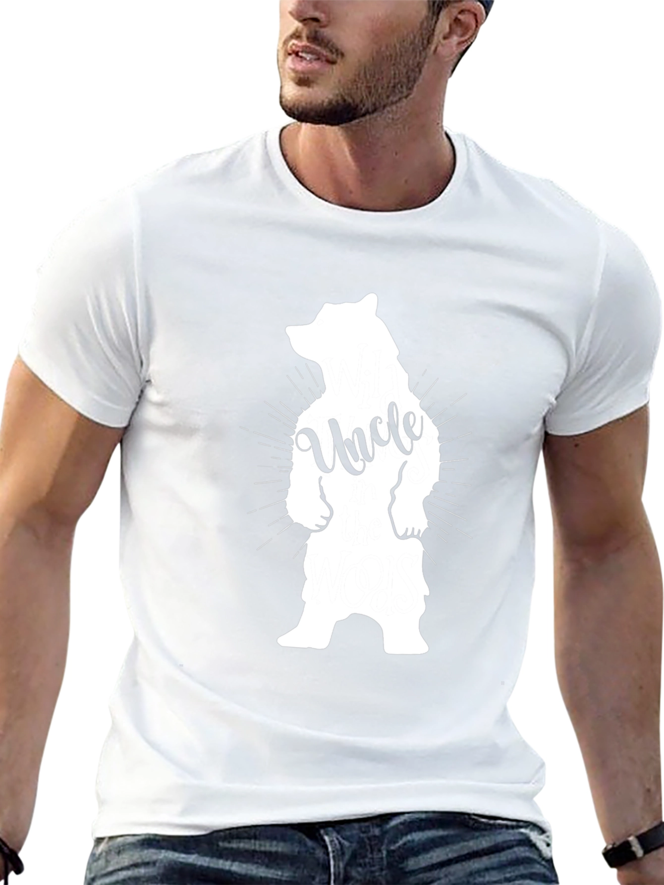 Uncle Bear Graphic Tee - Black Unisex Shirt