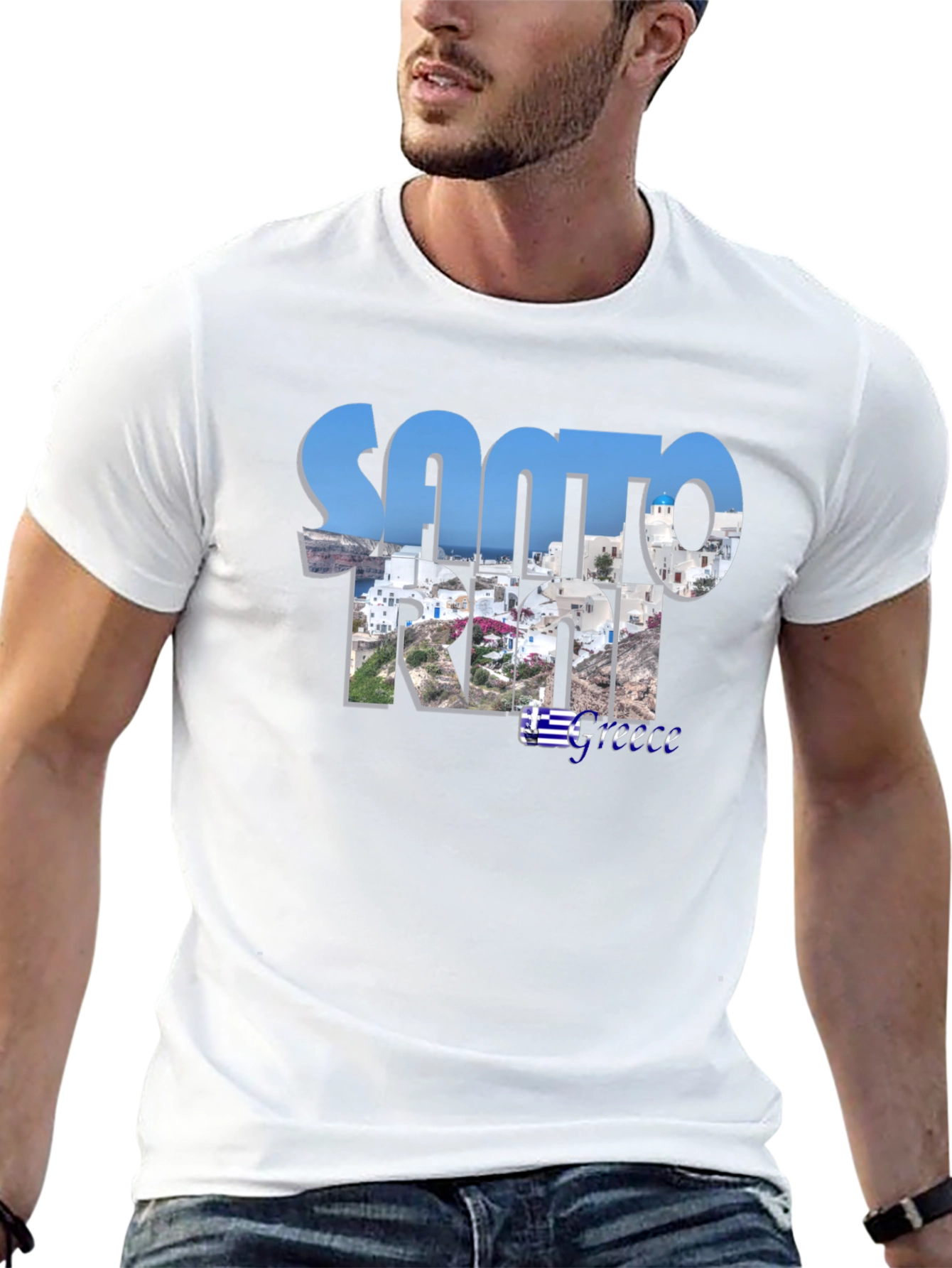 Santorini Greece Graphic T-Shirt