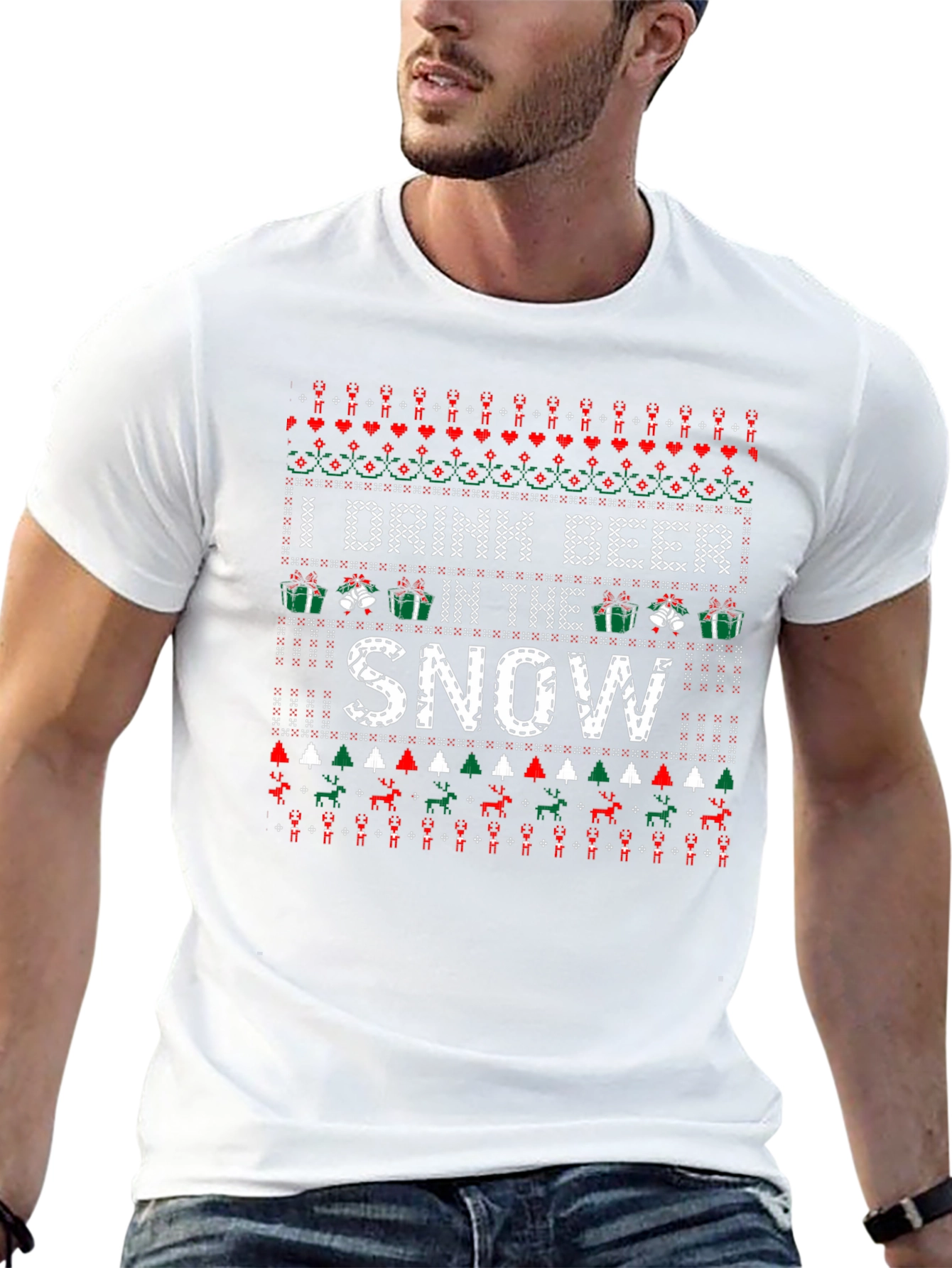 Funny Christmas Beer Drinking T-Shirt