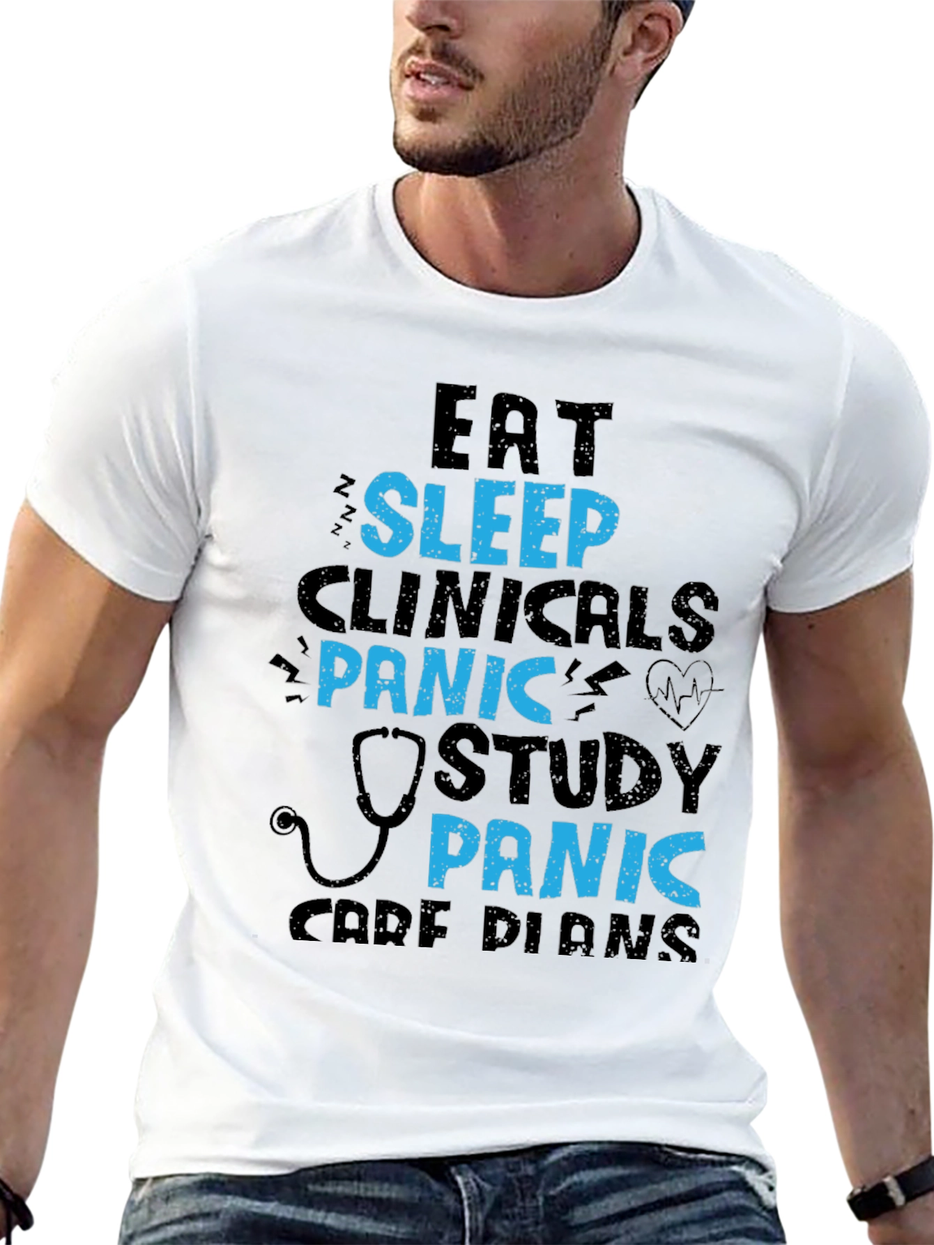 Eat Sleep Clinicals Panic Study T-Shirt