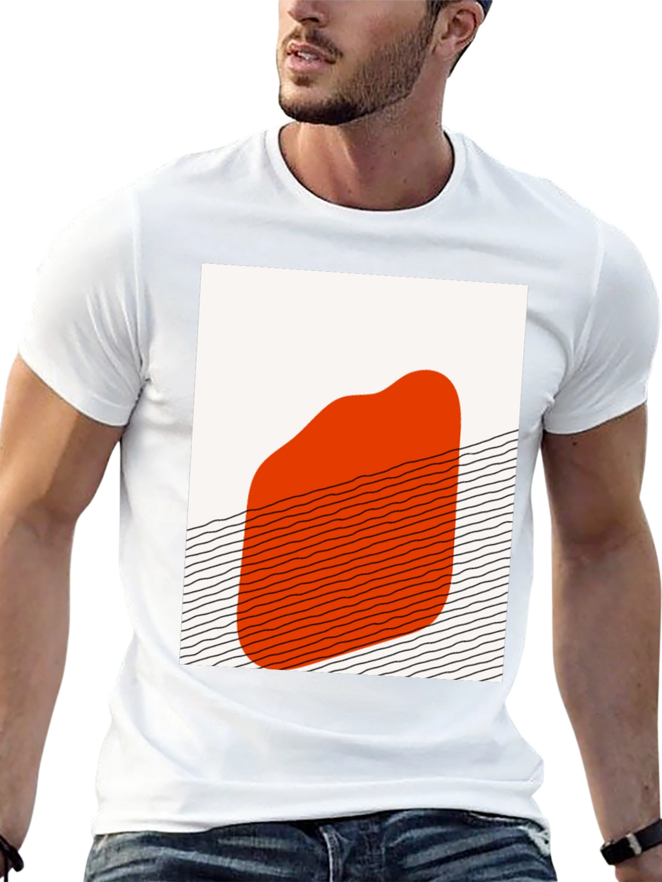 Abstract Graphic Print Crew Neck T-Shirt