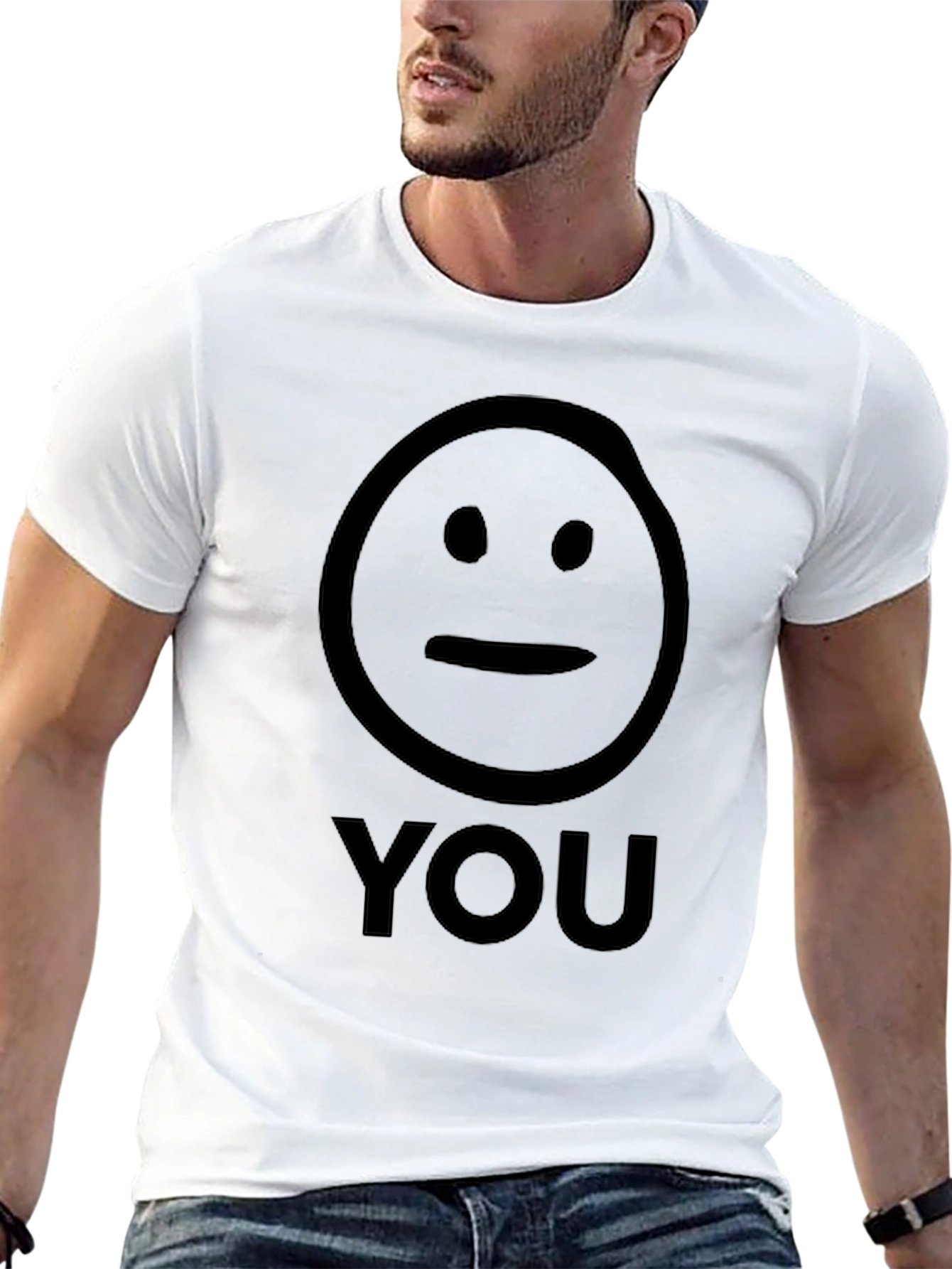 Neutral Face You Graphic T-Shirt - Unisex Black Tee