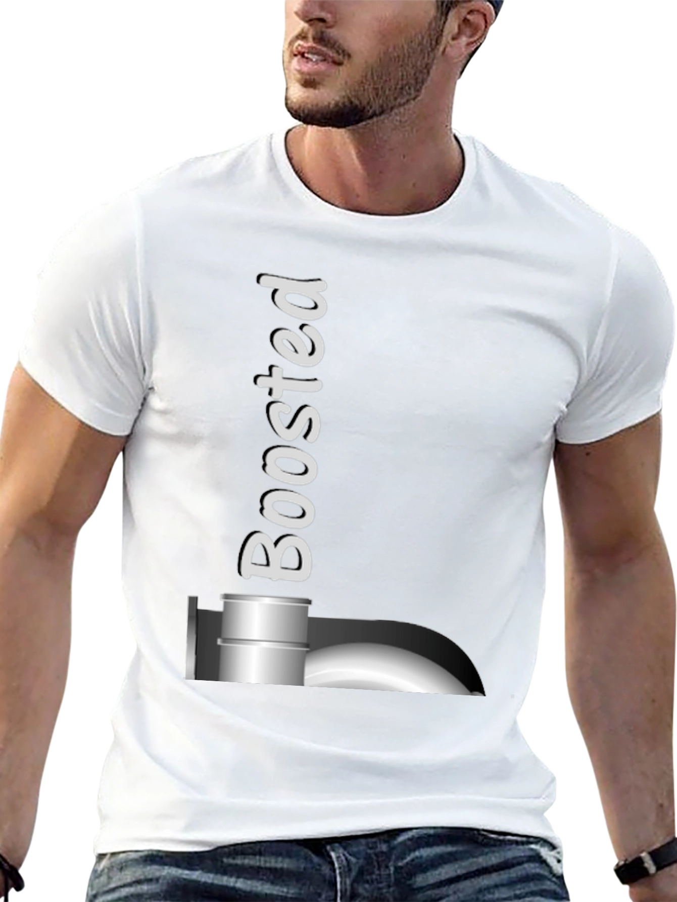Boosted Black T-Shirt: Turbocharged Style!