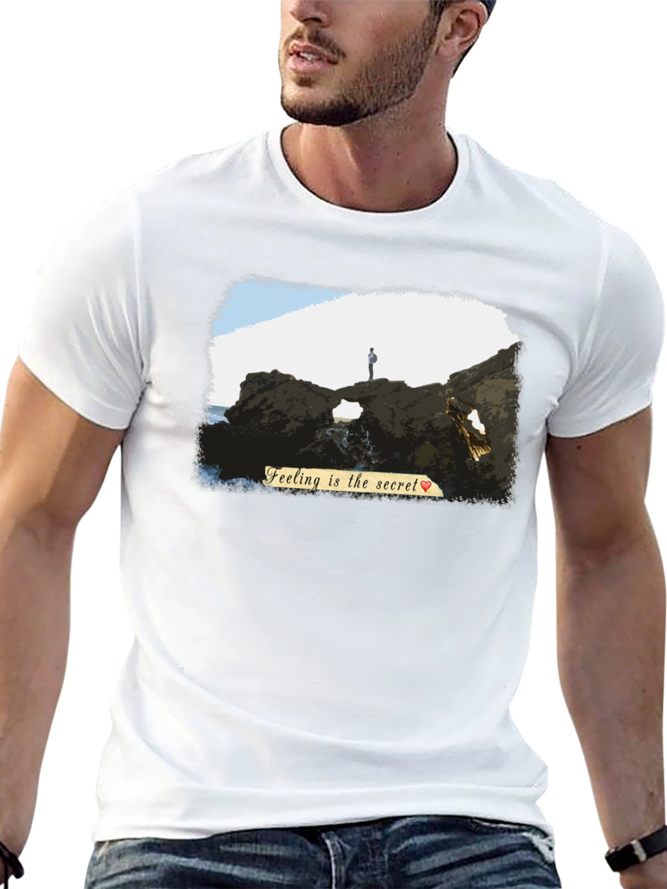 Scenic Beach T-Shirt - Feeling is the Secret