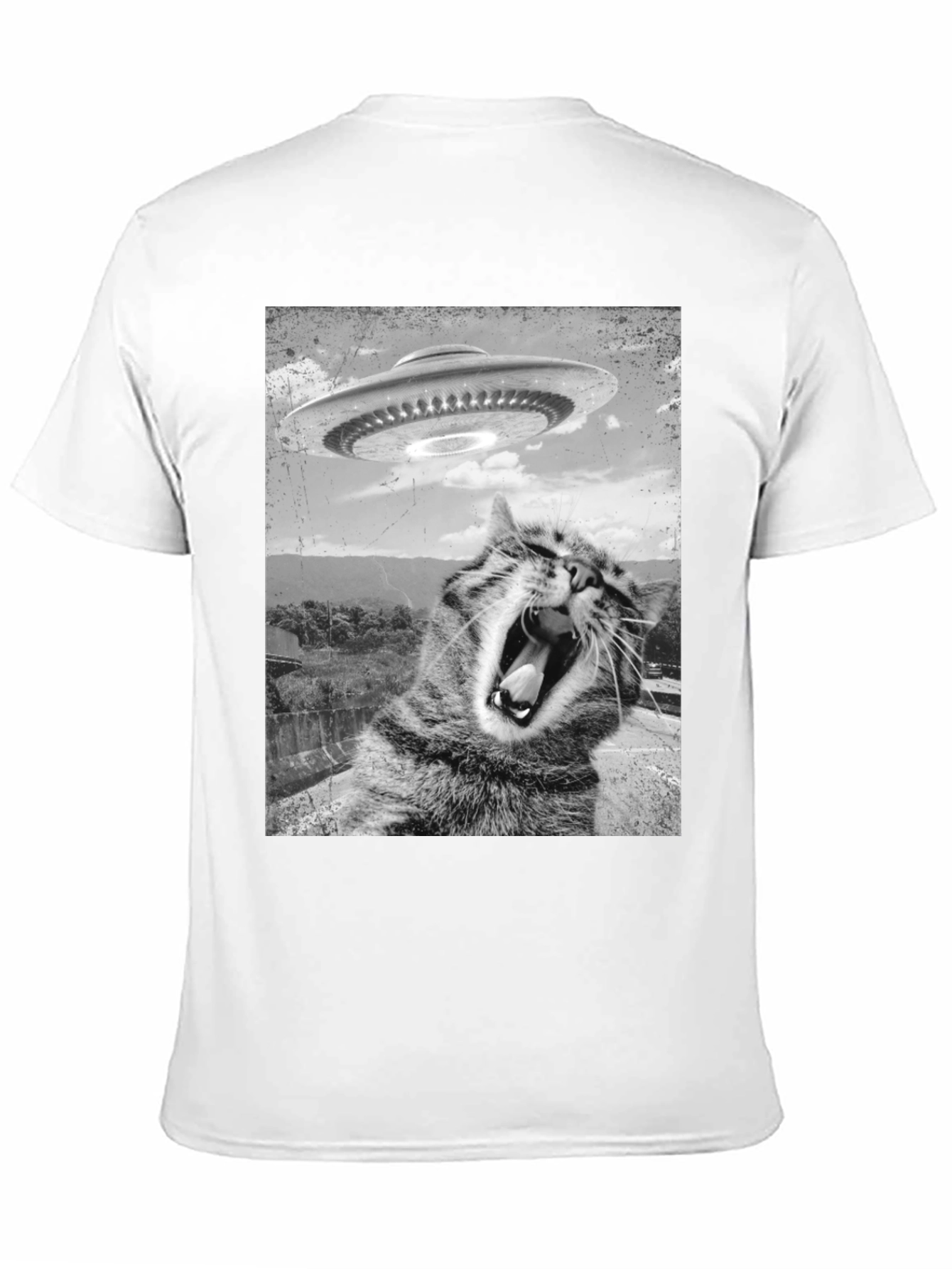 Alien Cat UFO Graphic Tee