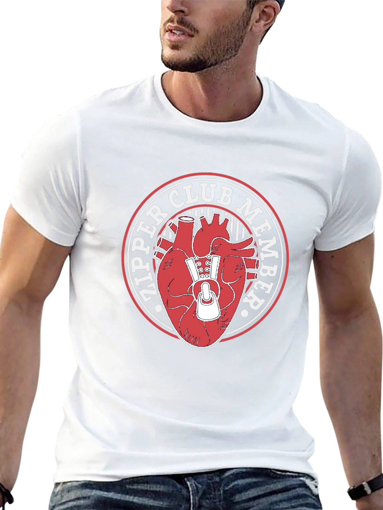 Zipper Club Heart Graphic Tee - Black