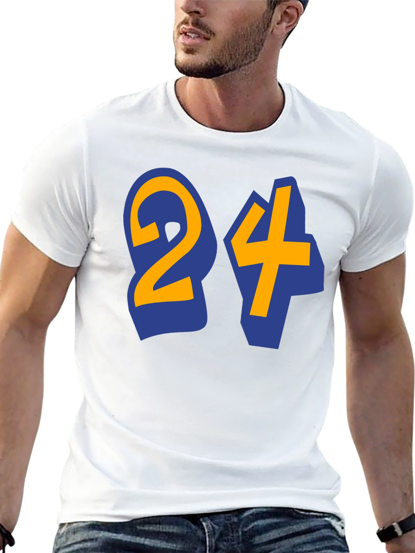 Black T-Shirt with Number 24 Design