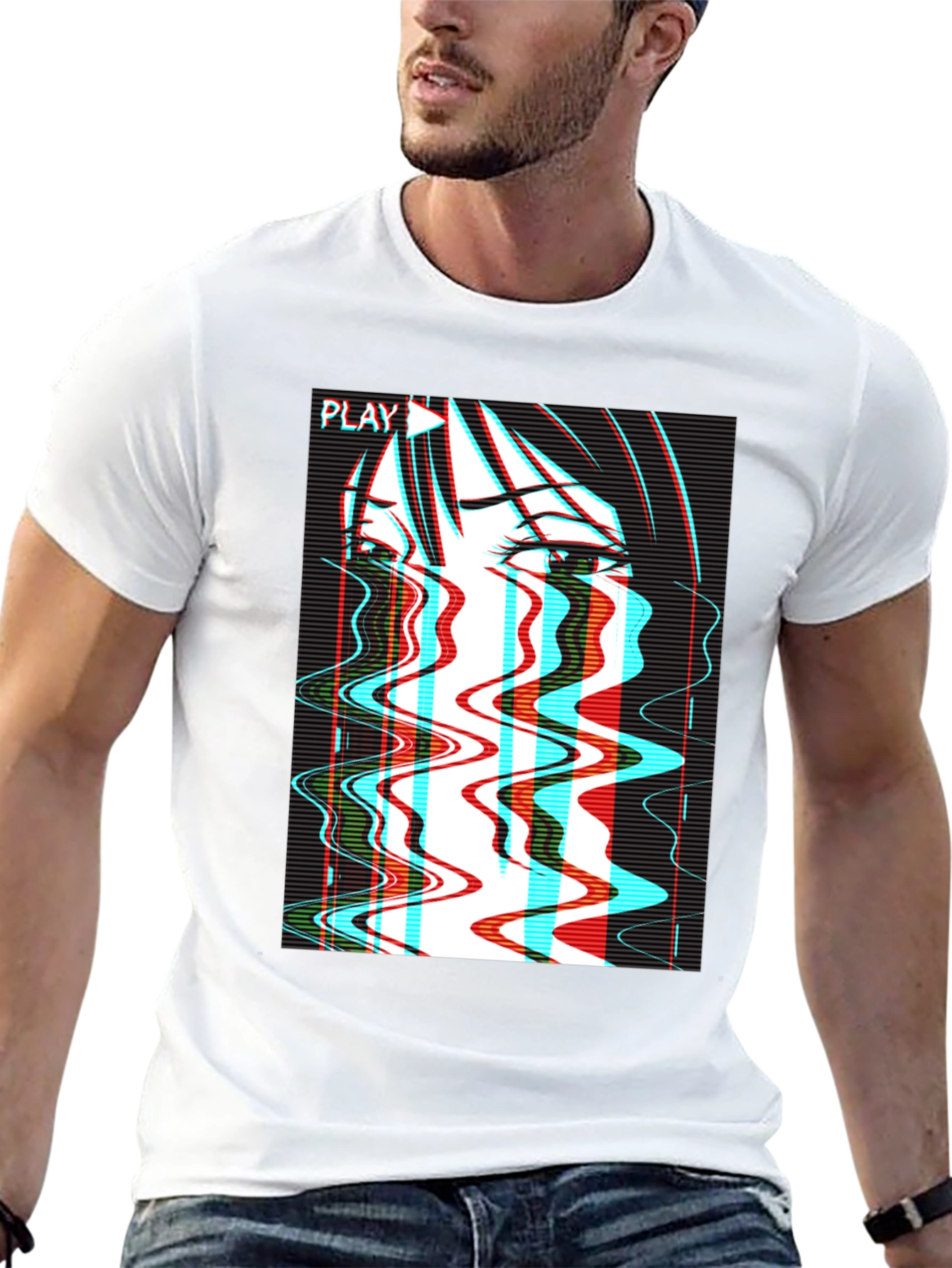Glitch Anime T-Shirt - Vaporwave Aesthetic