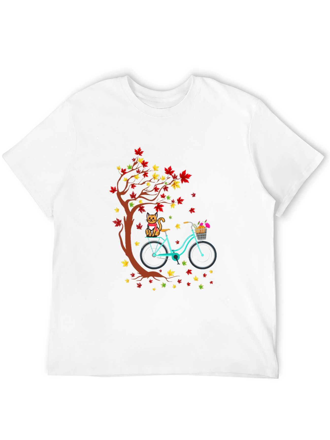 Cat & Bike Autumn T-Shirt