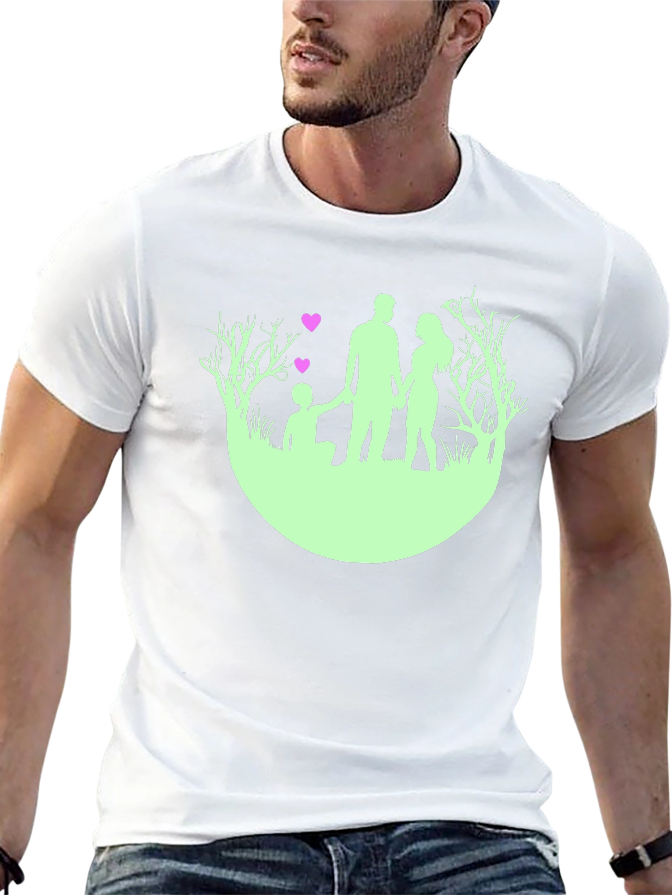 Family Silhouette Black T-Shirt