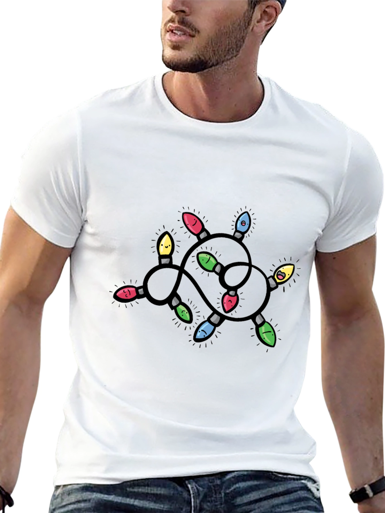 Whimsical Cartoon Christmas Lights T-Shirt