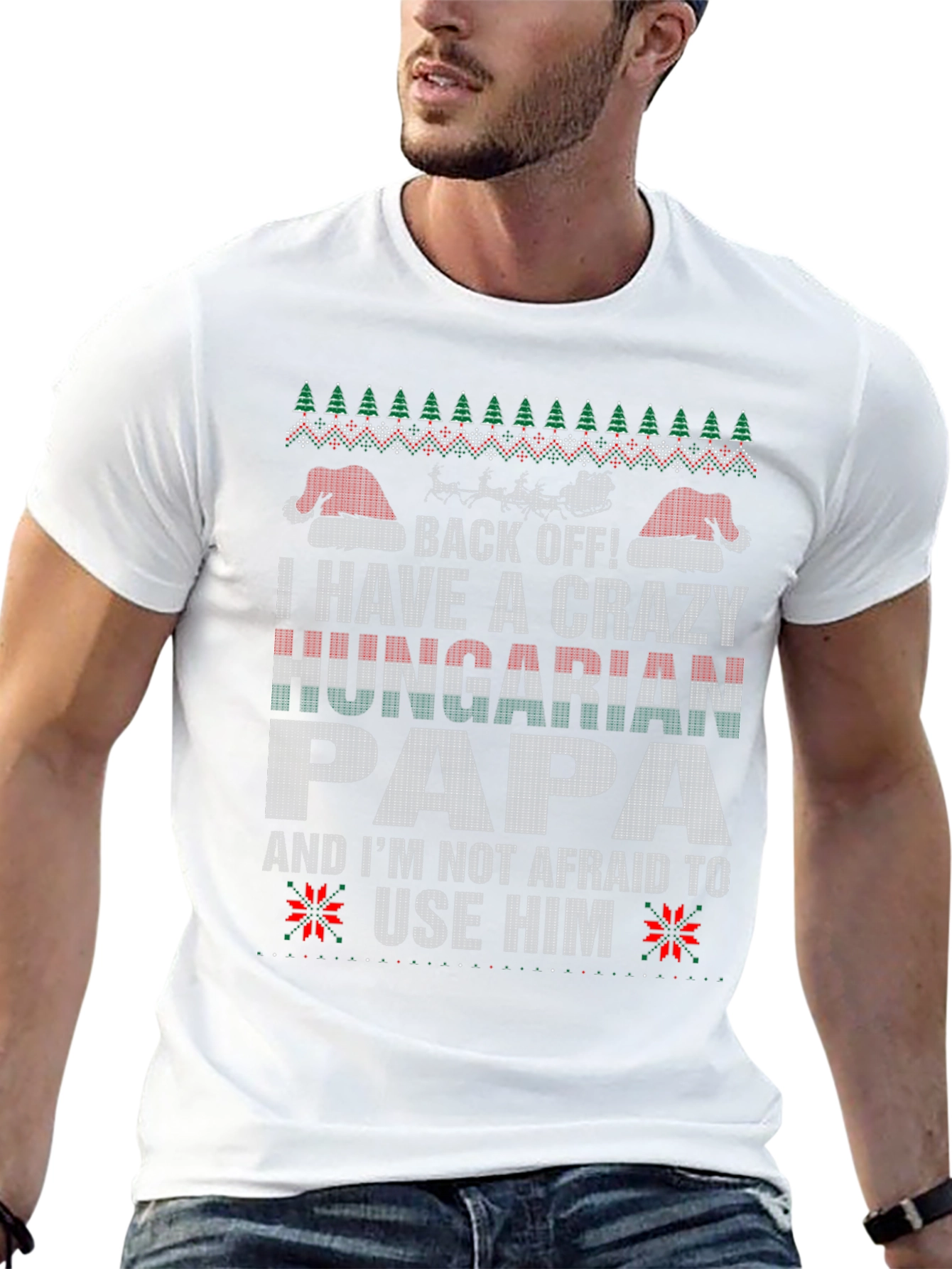 Crazy Hungarian Papa Christmas T-Shirt