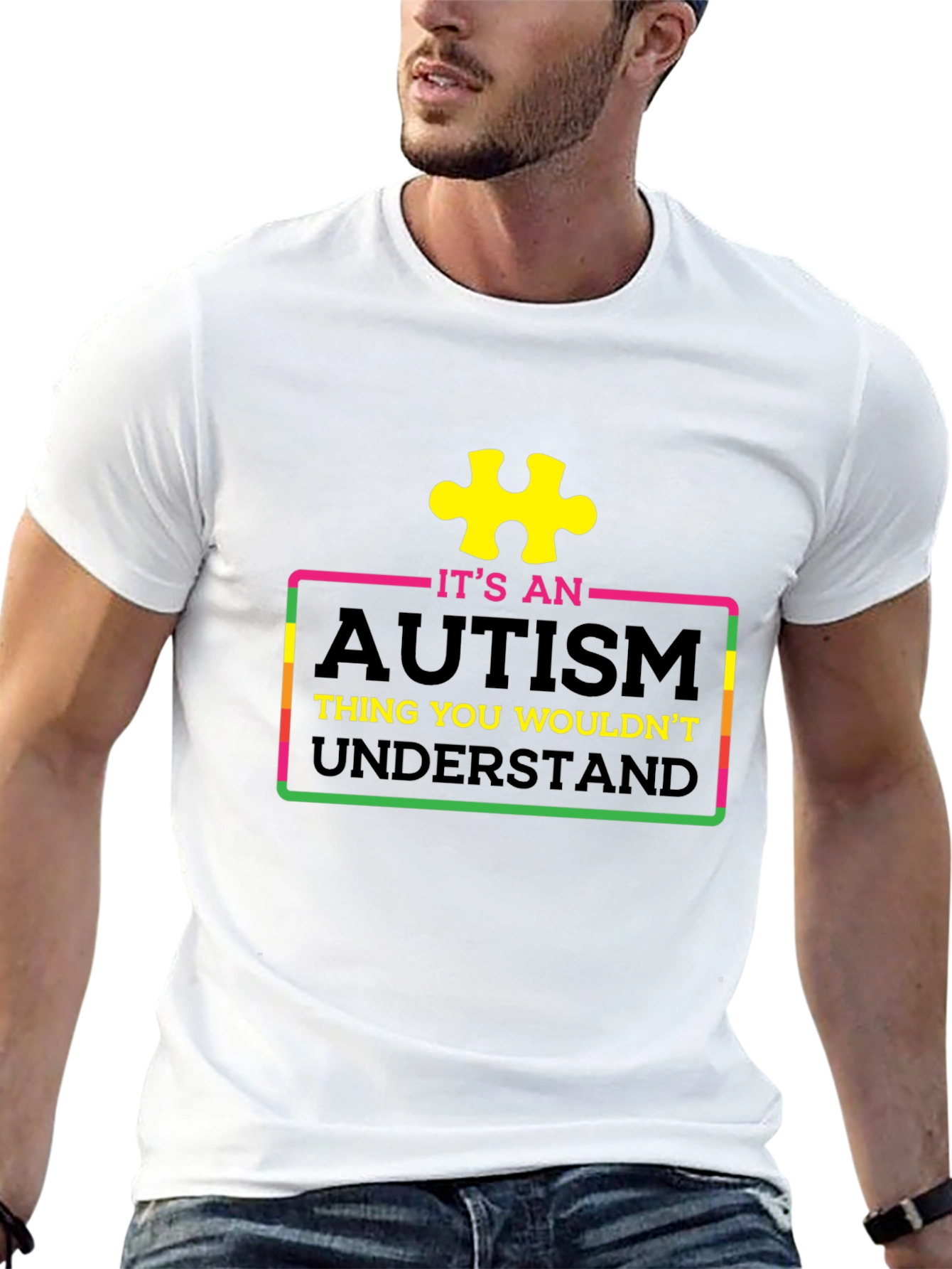 Autism Awareness Graphic T-Shirt - Puzzle Piece Design