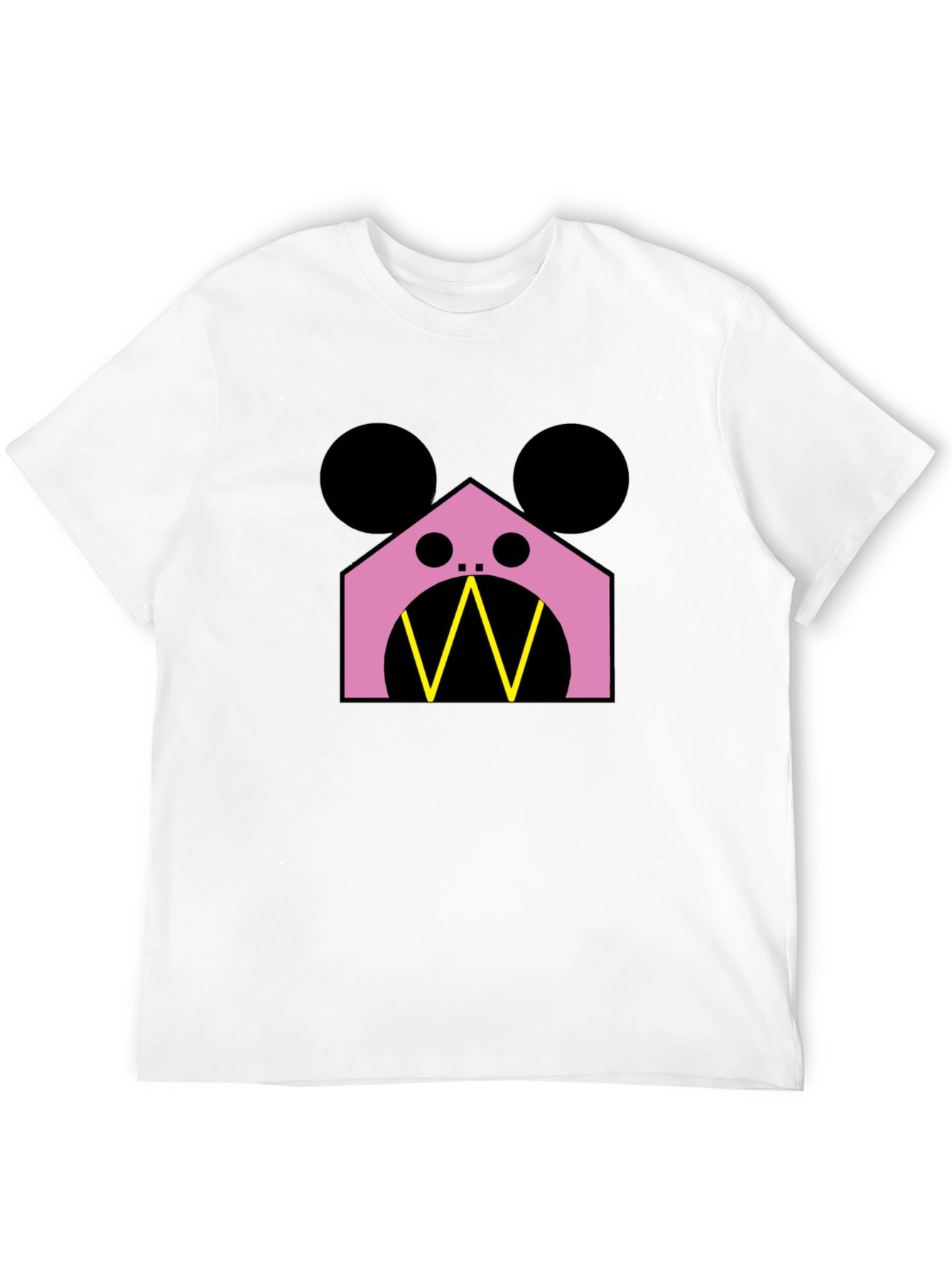 Pink Monster Graphic Black T-Shirt