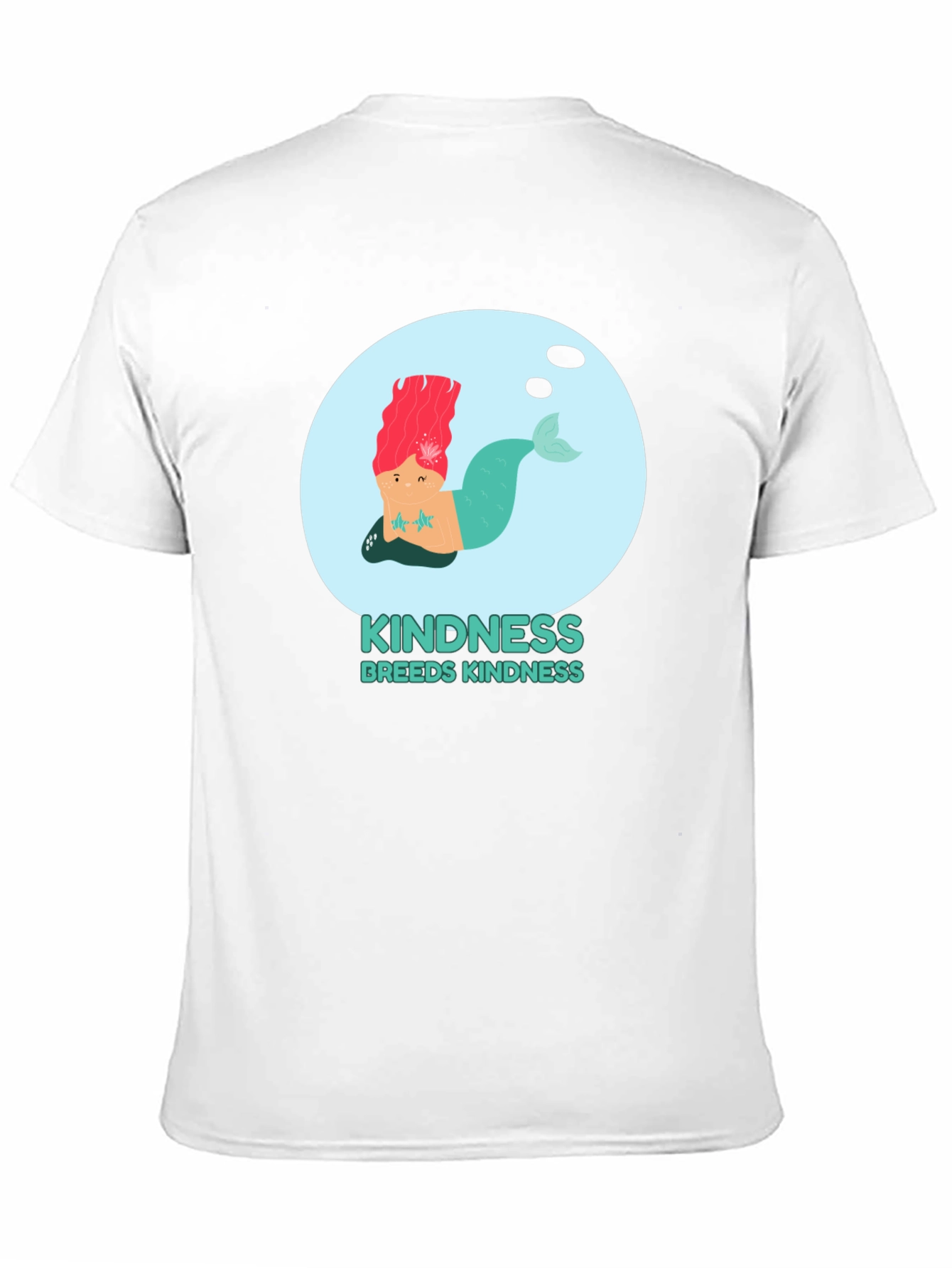 Kindness Mermaid Graphic Tee - Unisex Black Cotton T-Shirt