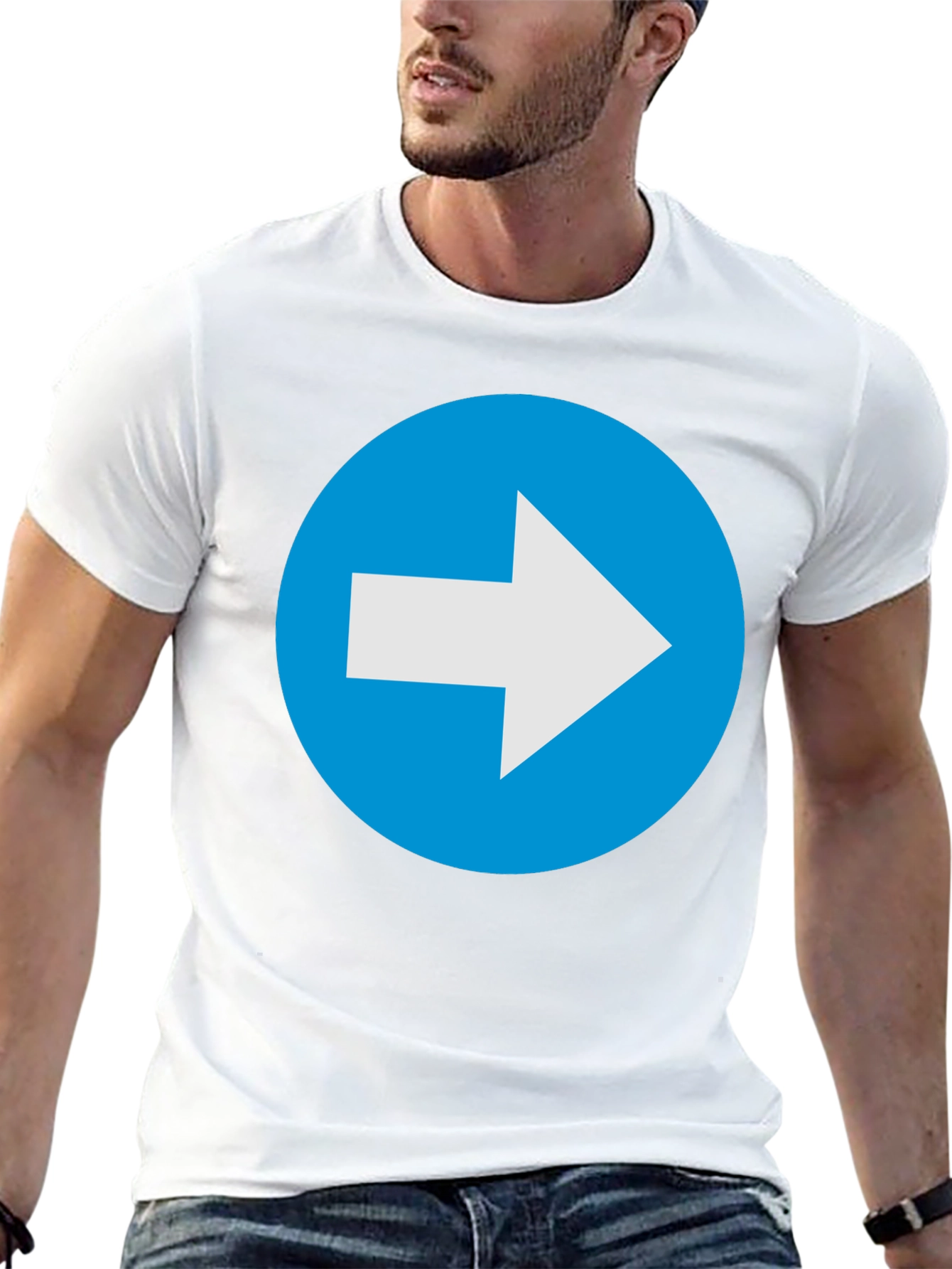 Right Arrow T-Shirt - Blue Directional Tee
