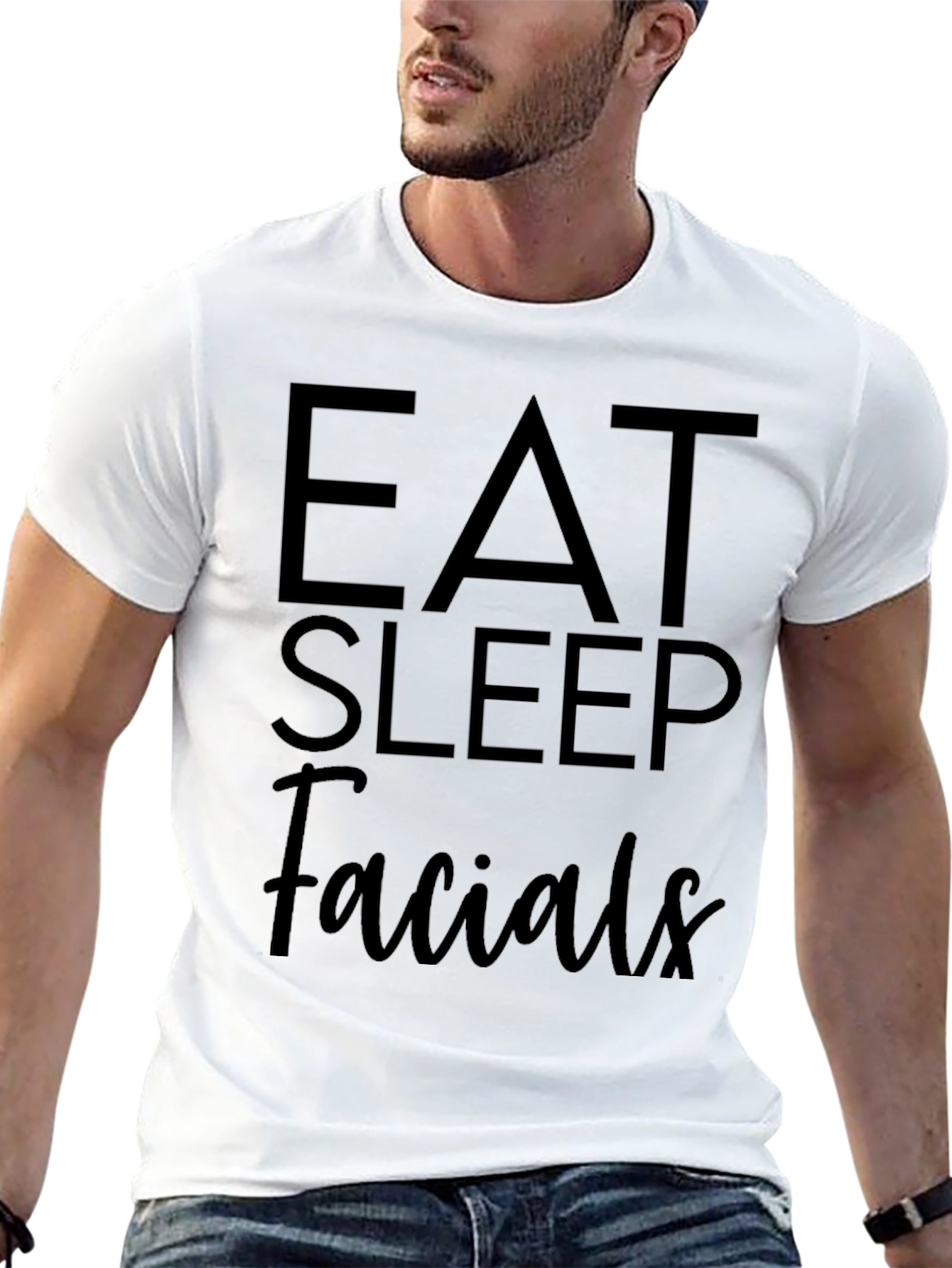 Eat Sleep Facials Black Graphic Tee