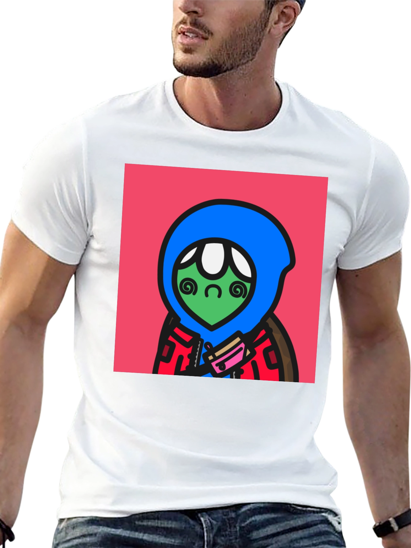 Funky Alien Graphic Tee - Black