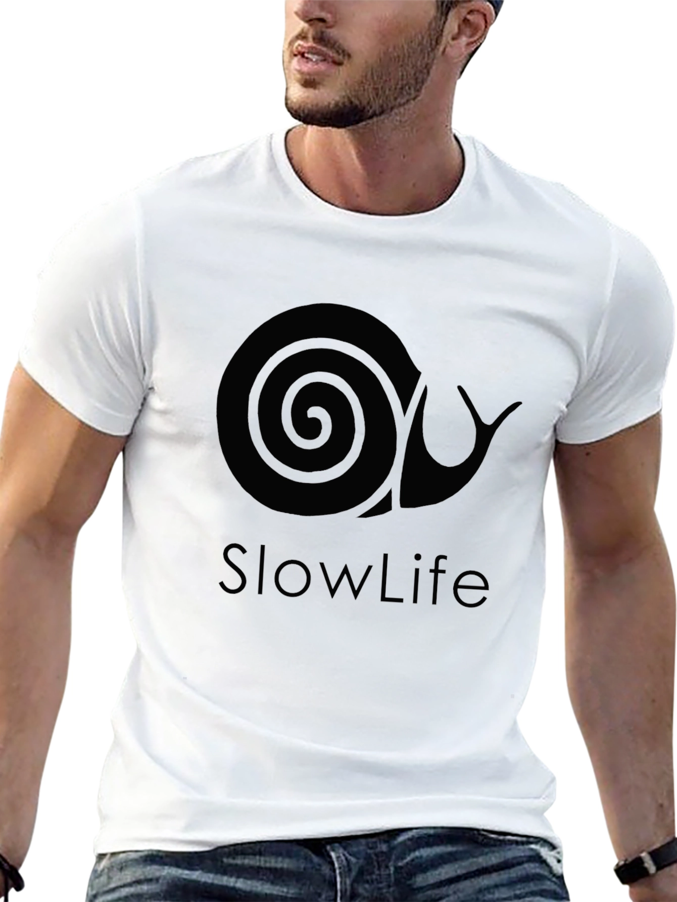 Slow Life Snail Graphic Tee - Relaxed Style