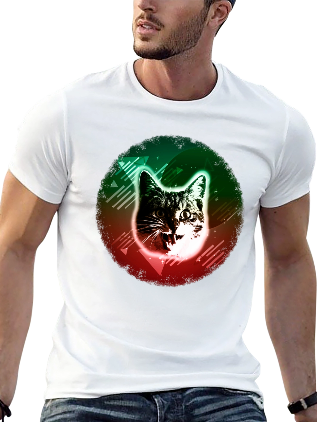 Cool Cat Graphic Tee - Mens Black T-Shirt