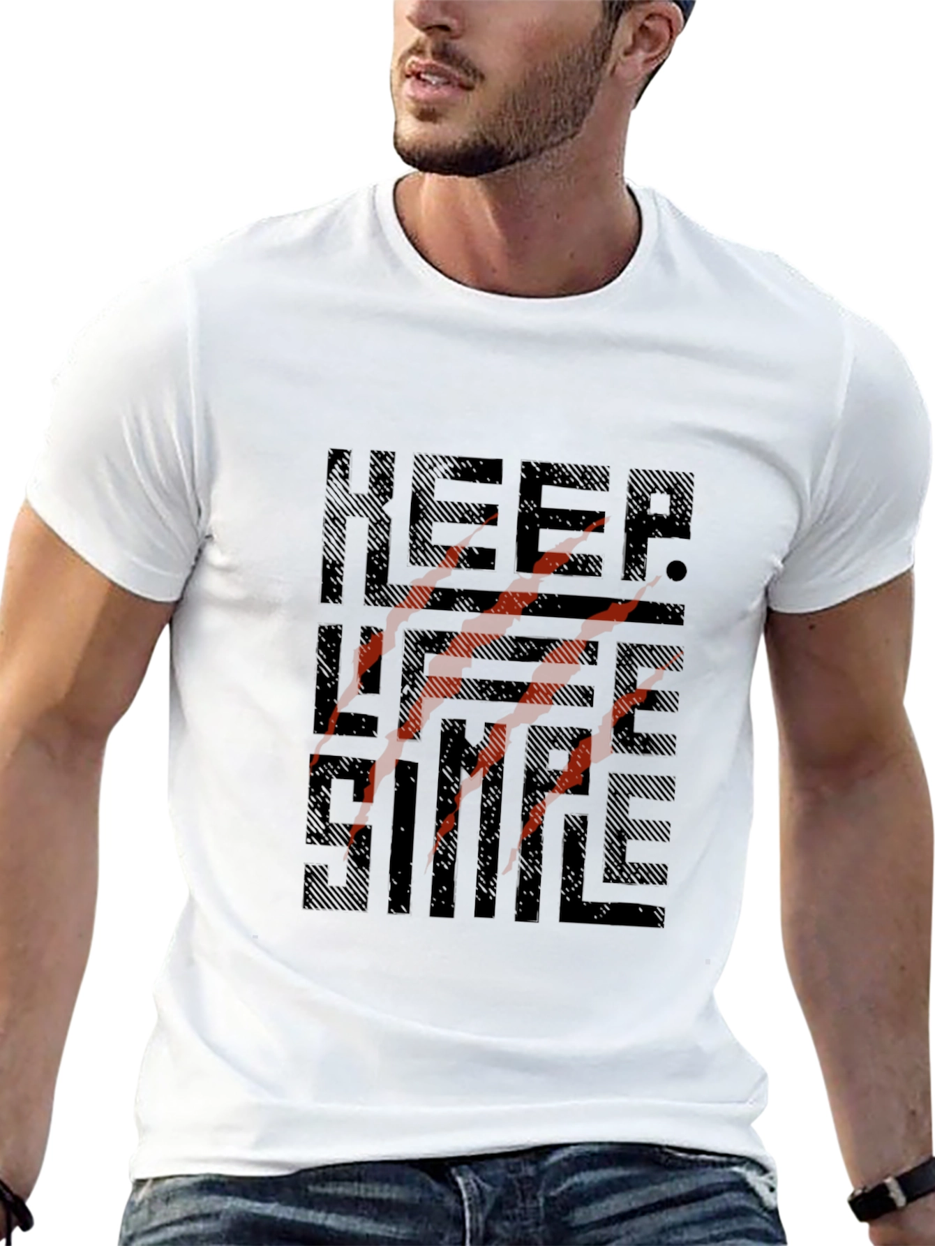 Keep It Simple Graphic Print Black Tee
