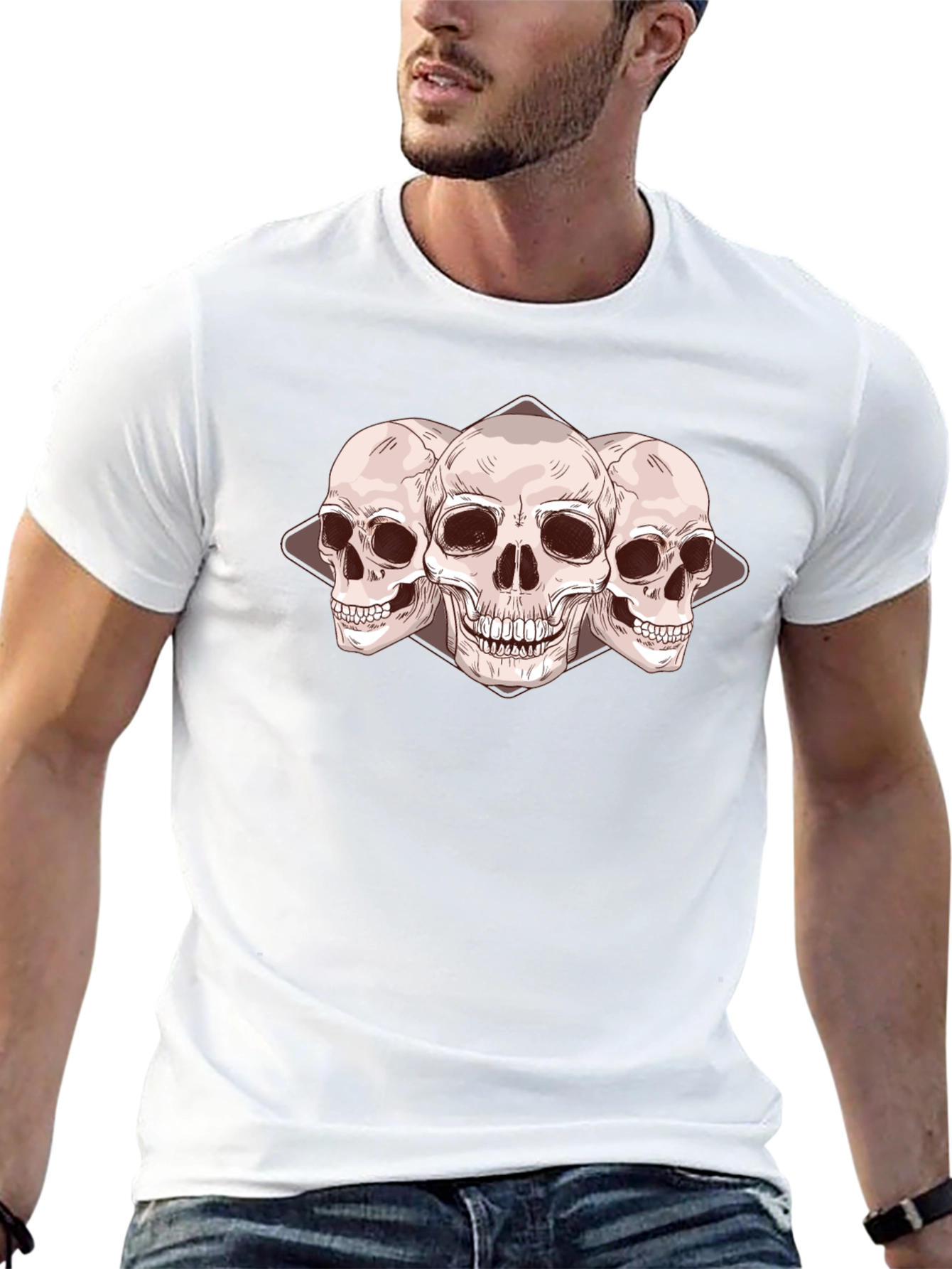 Skull Trio Graphic Tee - Dark Fashion