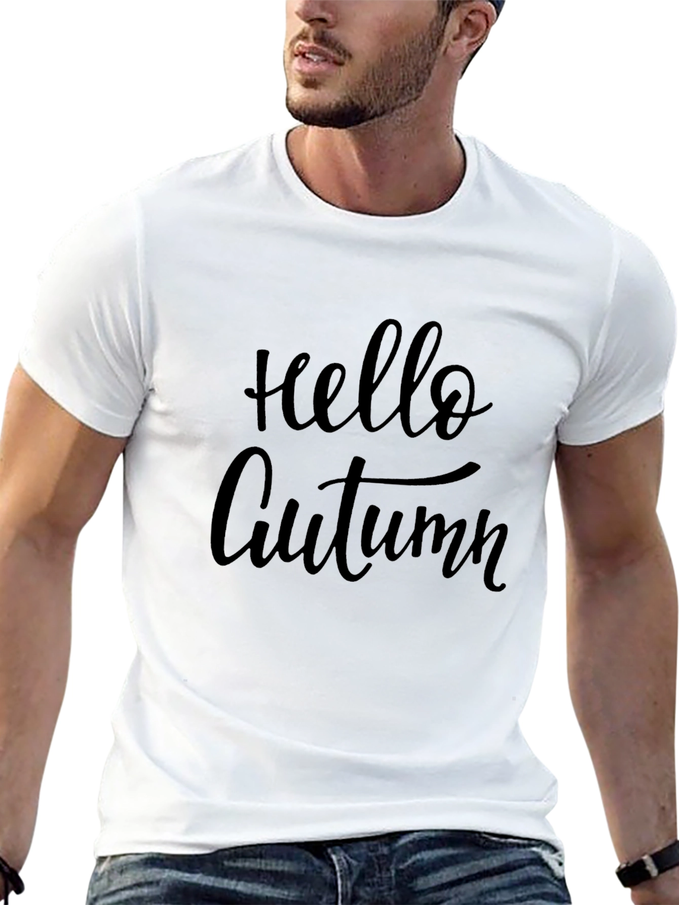 Hello Autumn Black T-Shirt