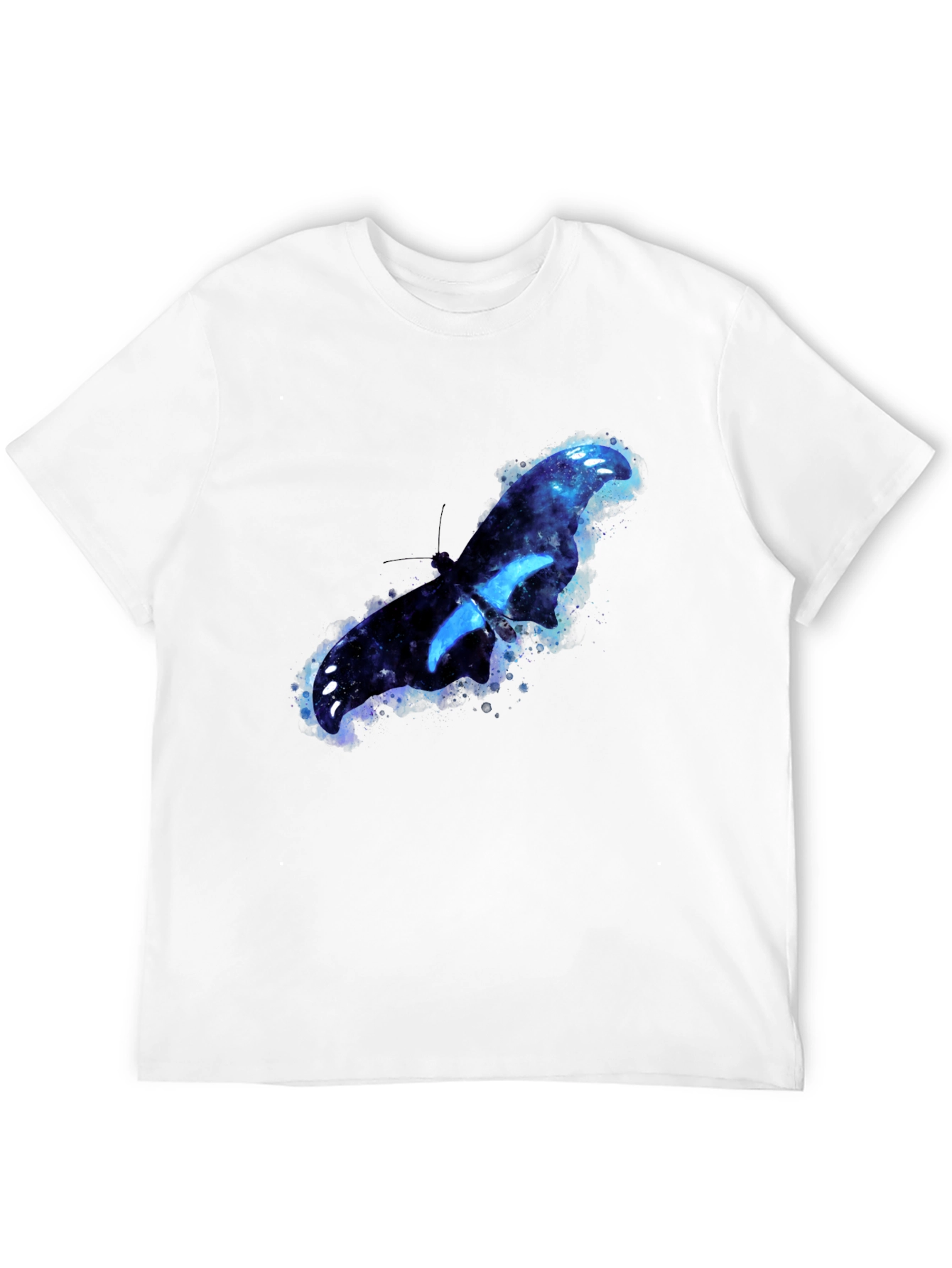 Galaxy Butterfly Graphic Tee - Stylish Mens Black T-Shirt