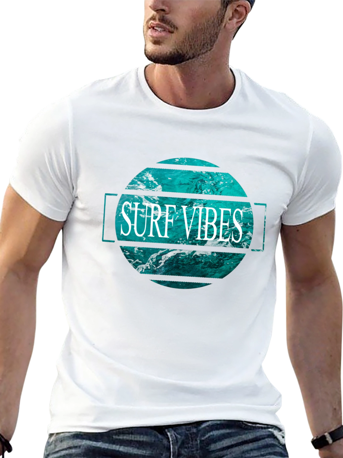 Surf Vibes Graphic T-Shirt - Ocean Wave Design