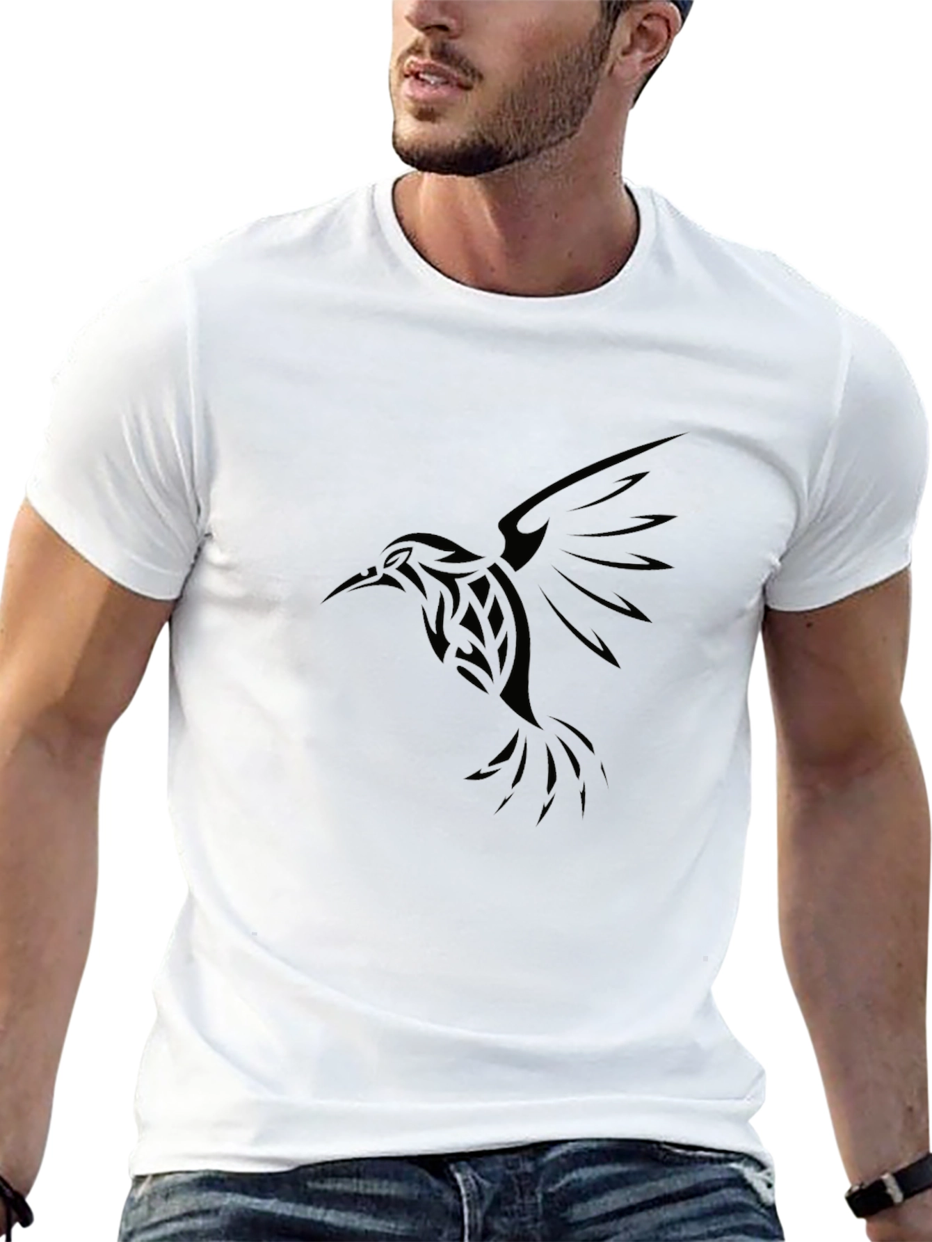 Black Hummingbird Graphic T-Shirt - Stylish Casual Wear