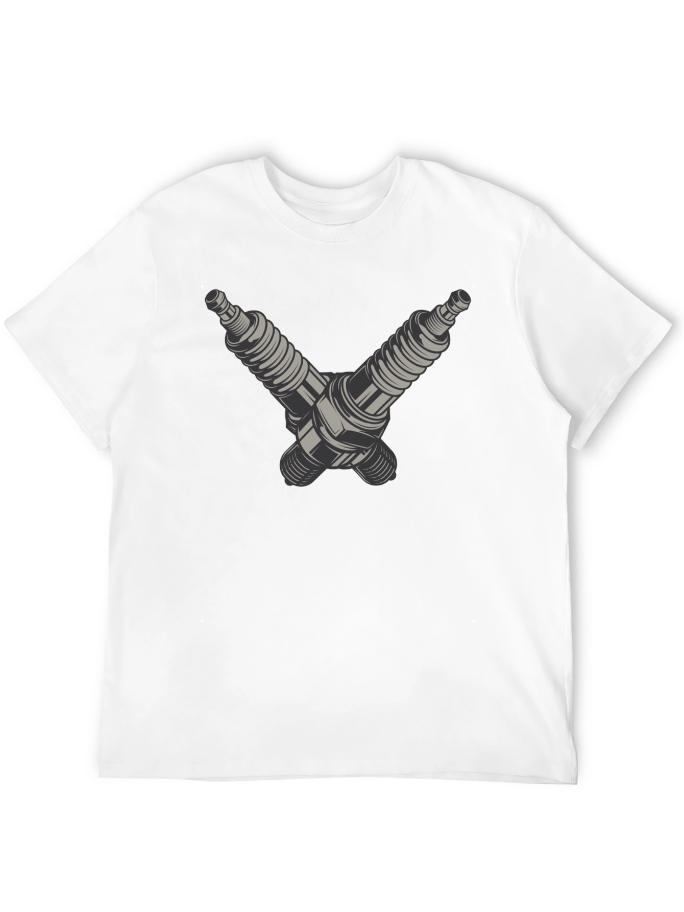 Spark Plug Crossed Graphic Tee - Black